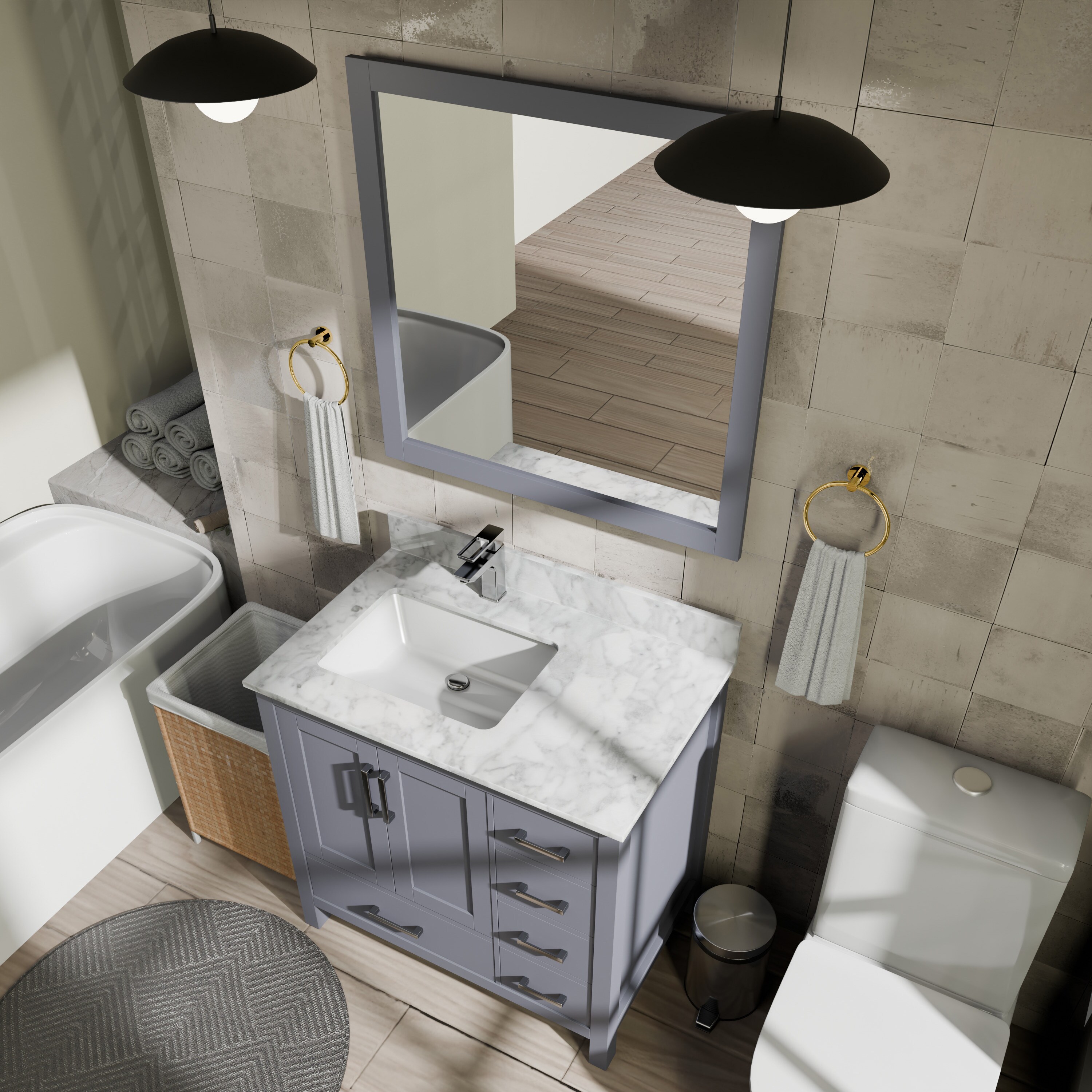 Lexora LJ342236SBDSM34FL Bath-Vanity-Combo - View #7