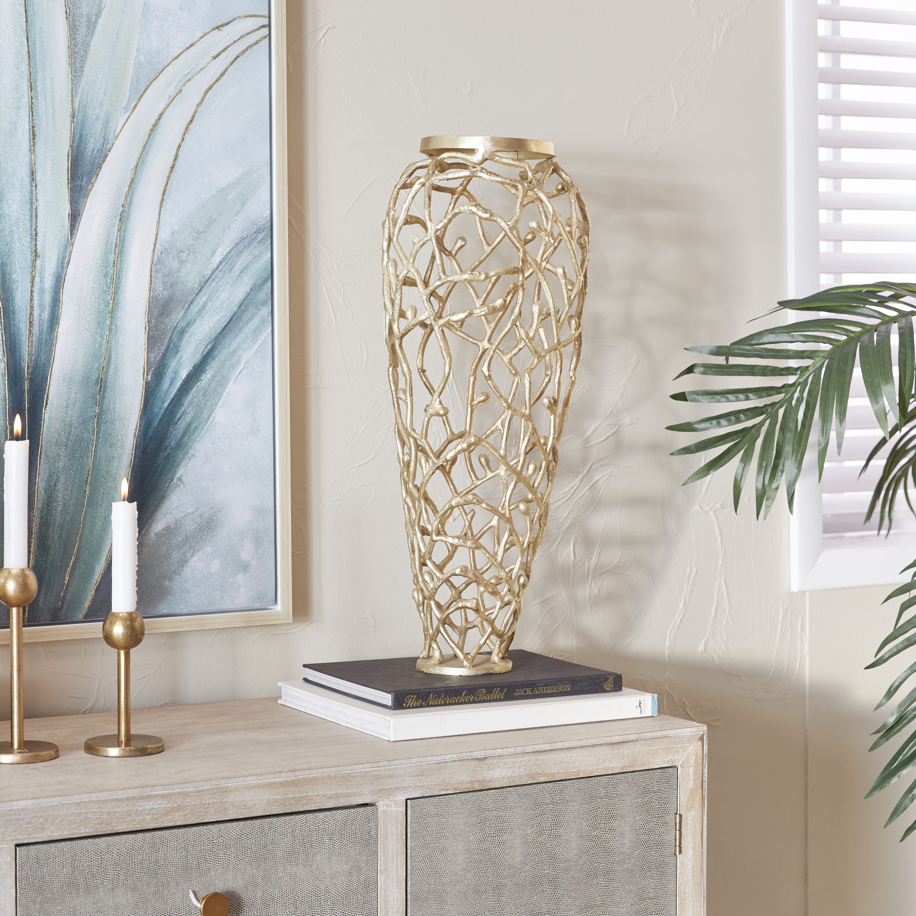 Grayson Lane 26370 Gold Aluminum Modern Vase