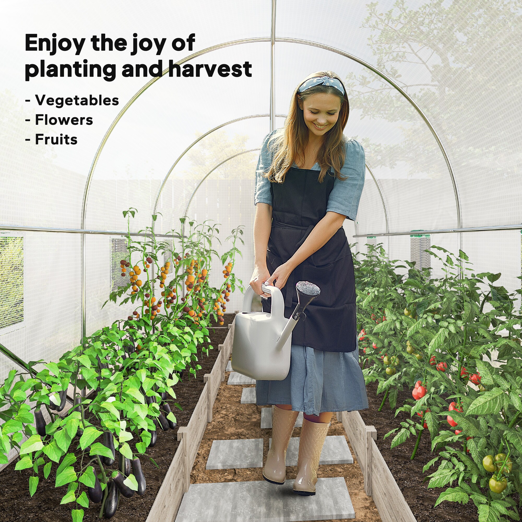 Outsunny 84H-540V01WT greenhouses - View #8