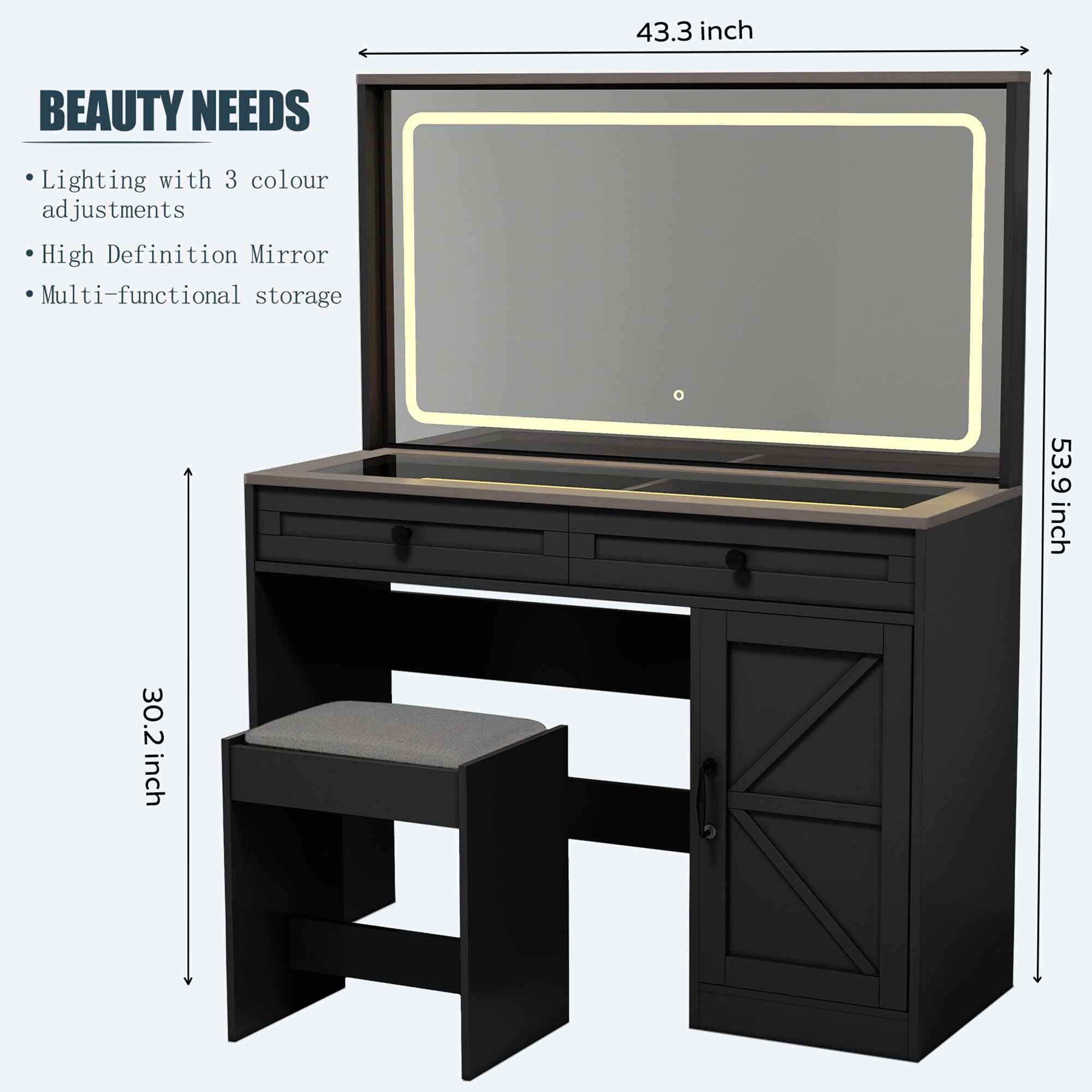 SINOFURN SYD250013WT Bedroom-Vanities - View #5