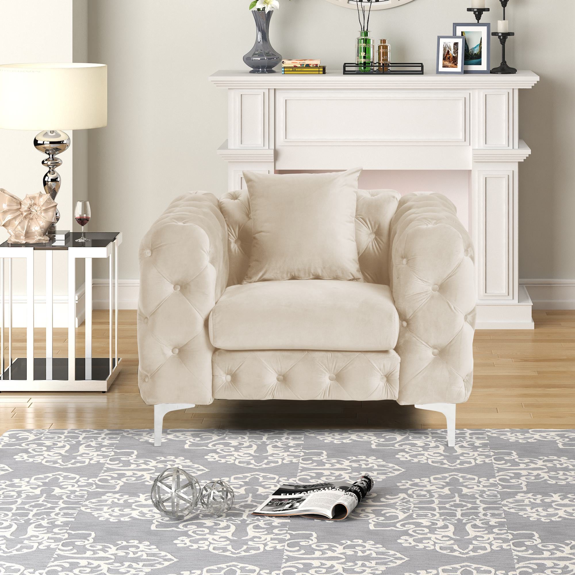 FARATI 8212-BEIGE-1 2 Modern Beige Accent Chair