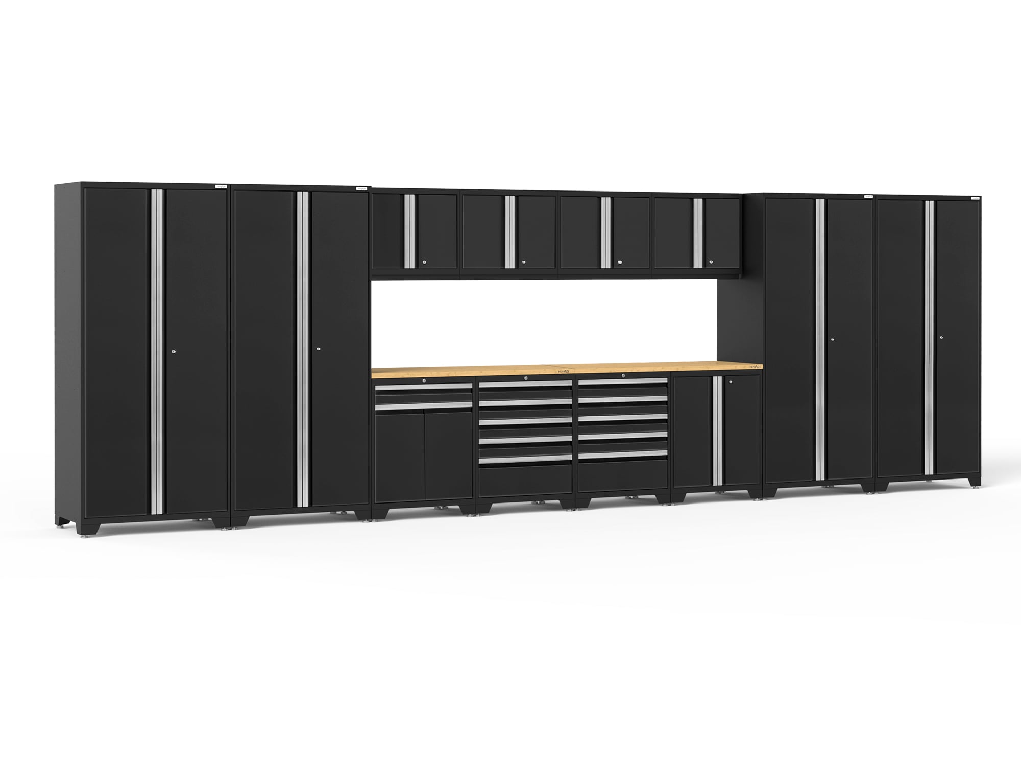 NewAge Products 64302 256-in W x 84.75-in H x 24-in D 12 -Cabinets Steel Black Garage Storage System