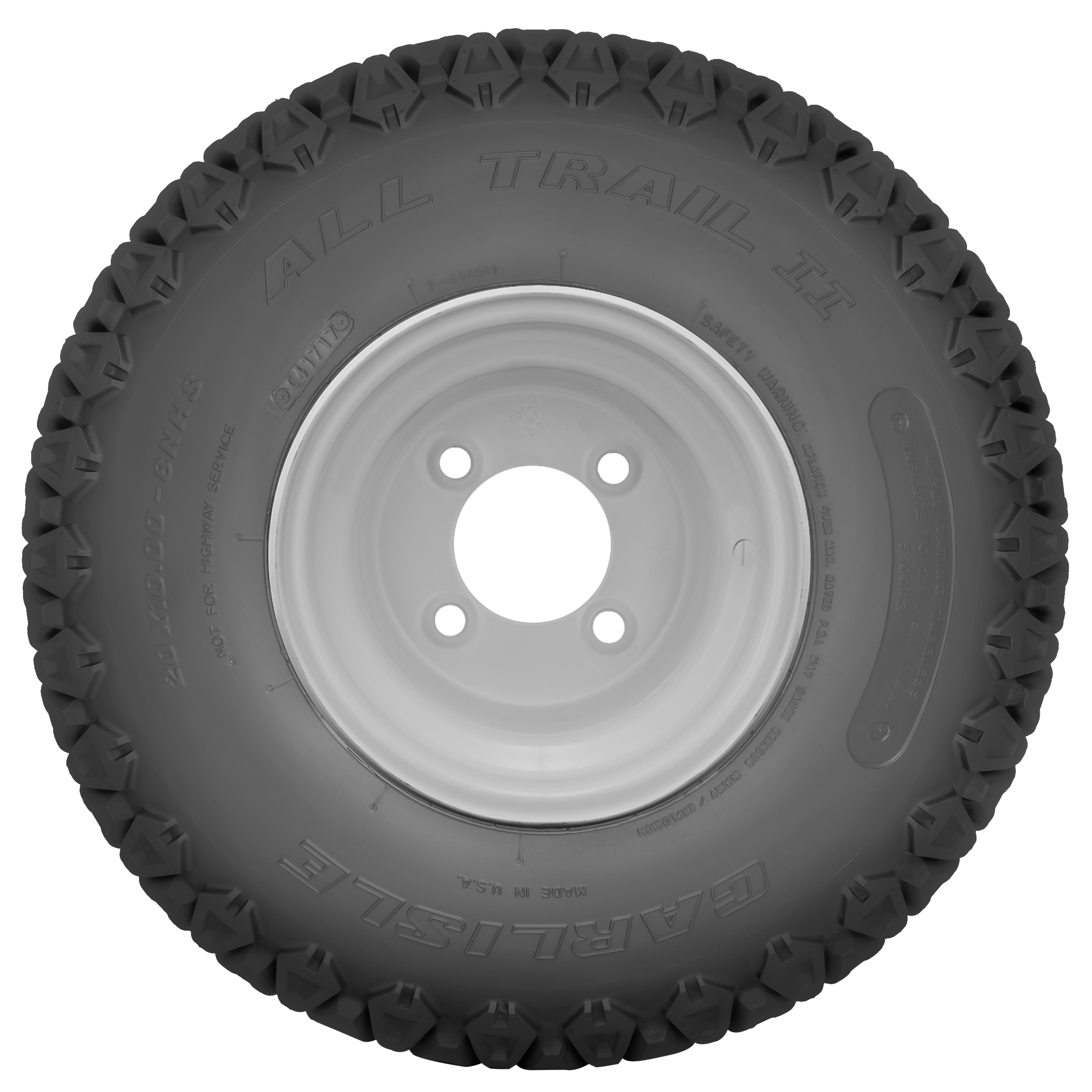 Carlisle universal application 4 80 4 00 8 in ribbed tire in the wheels