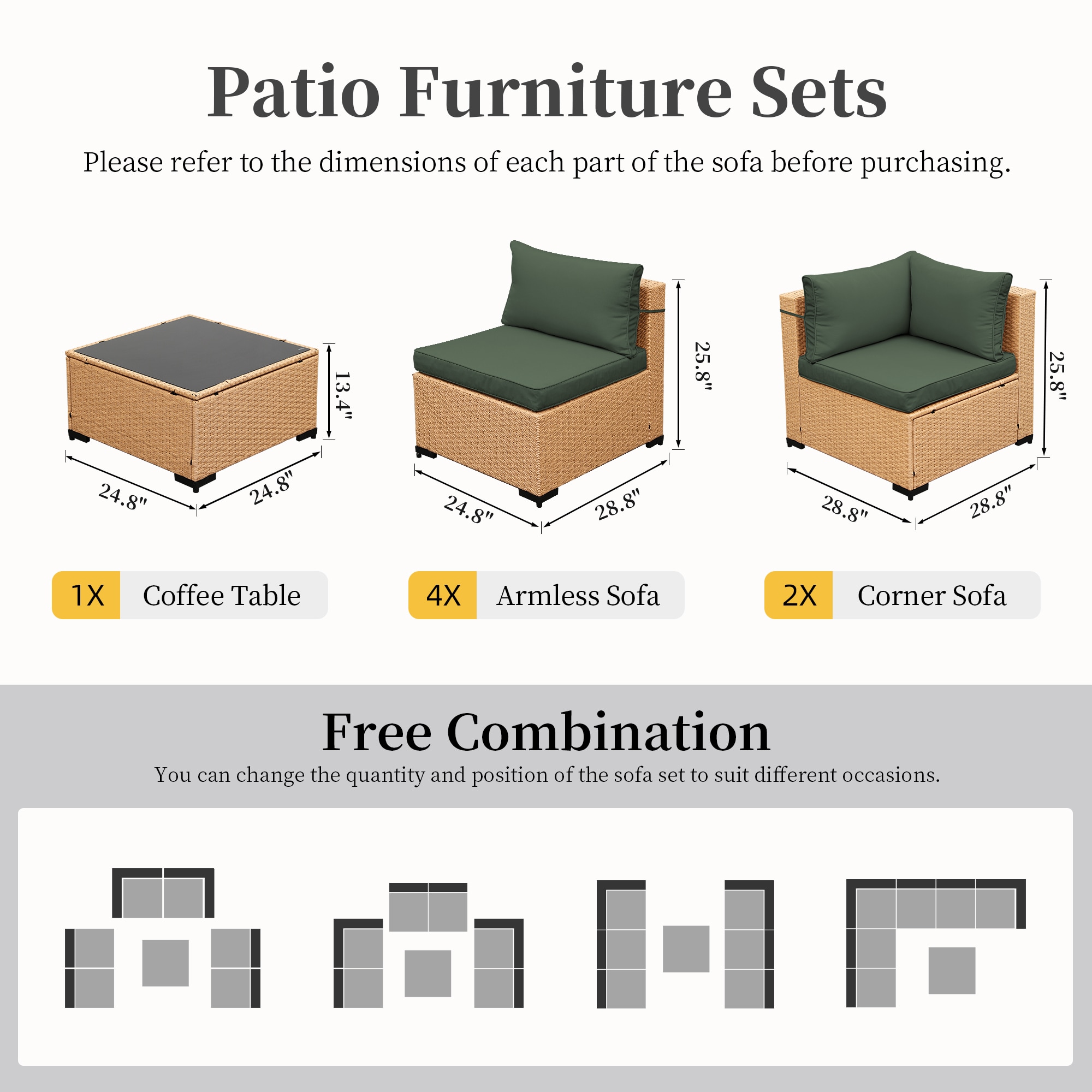 UPHA TBBE-ABC-TUGREEN Patio-Conversation-Sets - View #3