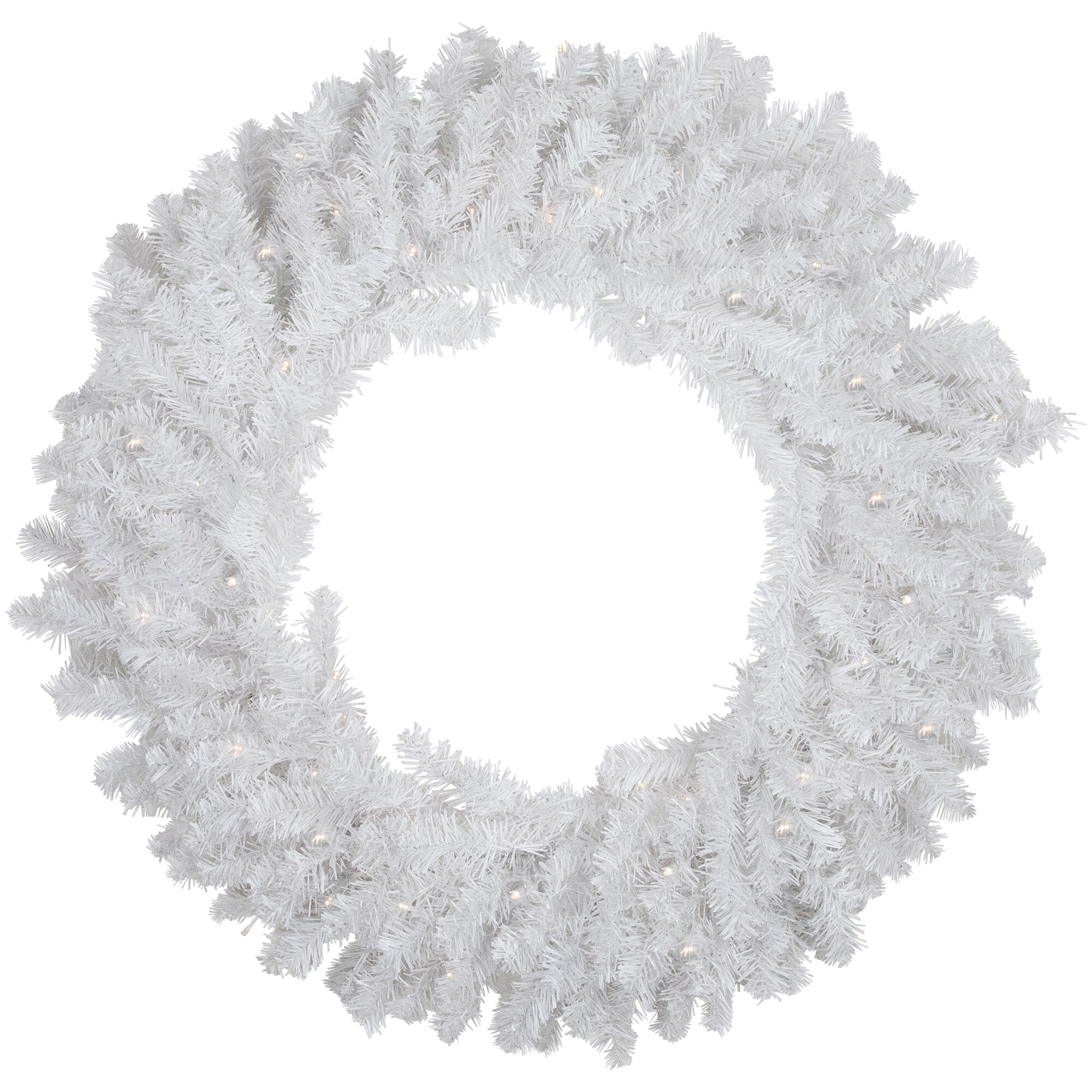 Northlight 32913249 30-in Pre-lit Indoor Battery-operated White Pine Artificial Christmas Wreath