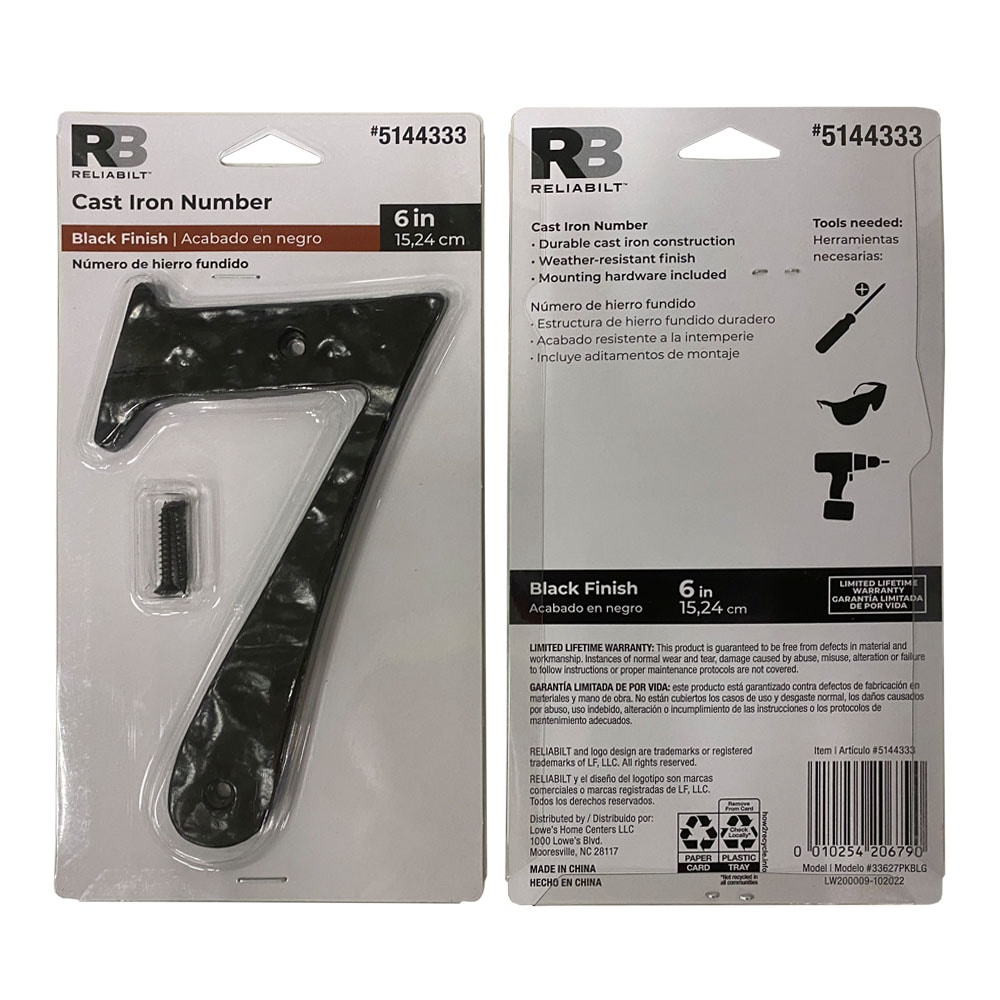 RELIABILT 33627PKBLG Signs-Letters-Numbers - View #7