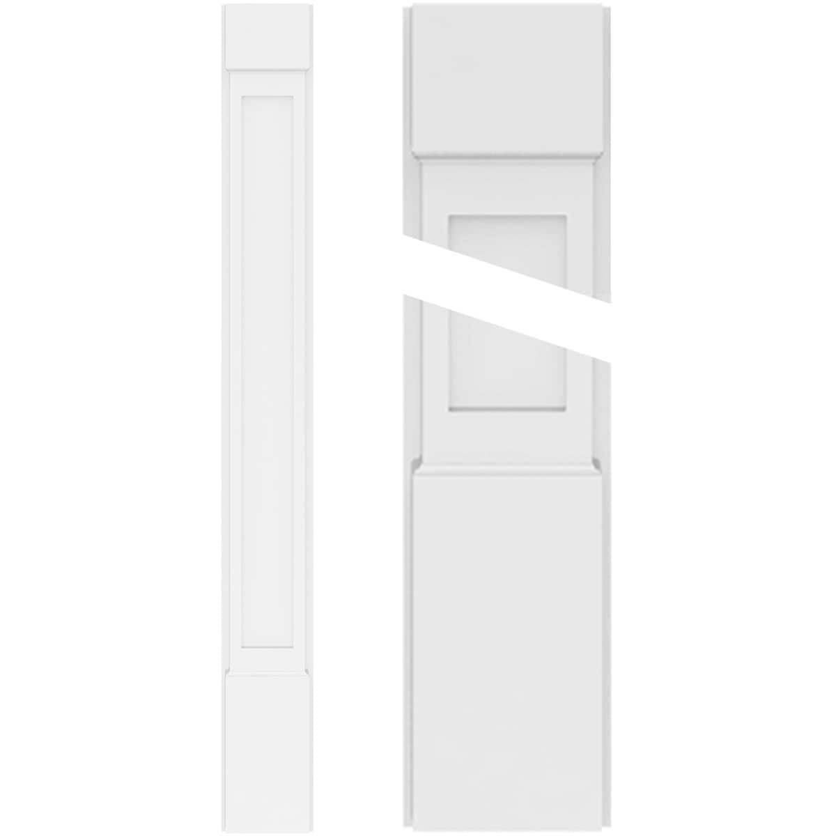 Ekena Millwork PILP05X060FP01-2 PVC Pilasters 5-in x 60-in Unfinished PVC Pilaster Entry Door Casing Accent