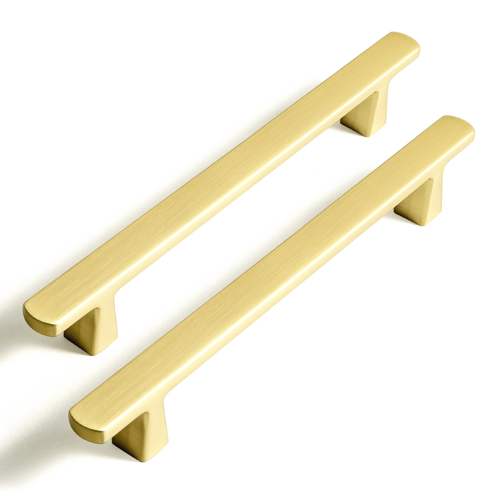 Miaokesen 9575TLS-128 5-1/16-in , 128mm Center to Center Light Brushed Brass Rectangular Handle 6 -Pack