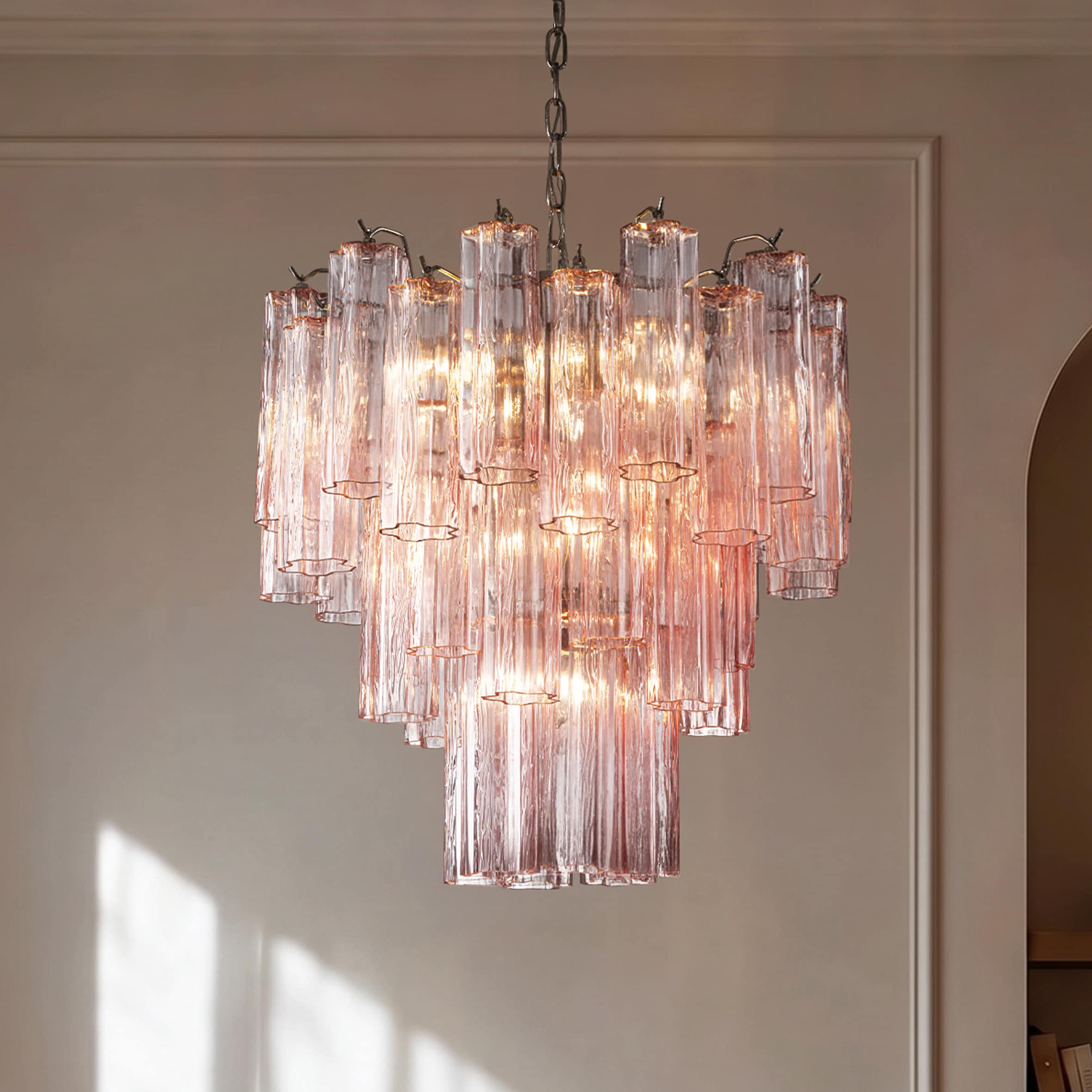 AloaDecor Lighting 7 -Light Polished Nickel Metal Chandelier
