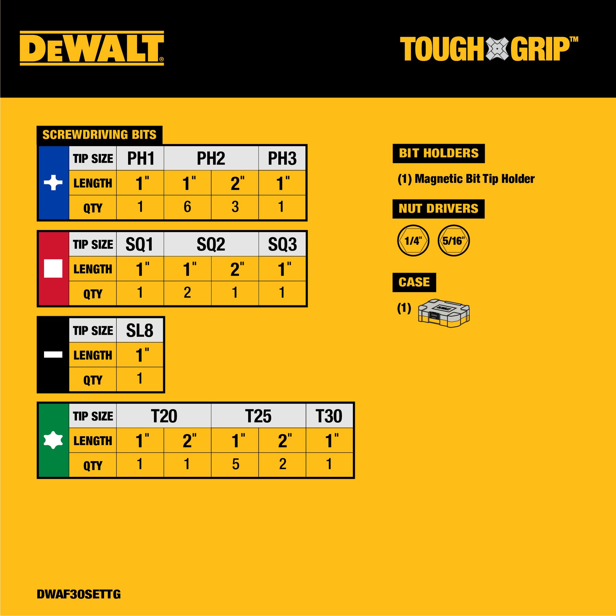 DEWALT DWAF30SETTG screwdrivingbits - View #2