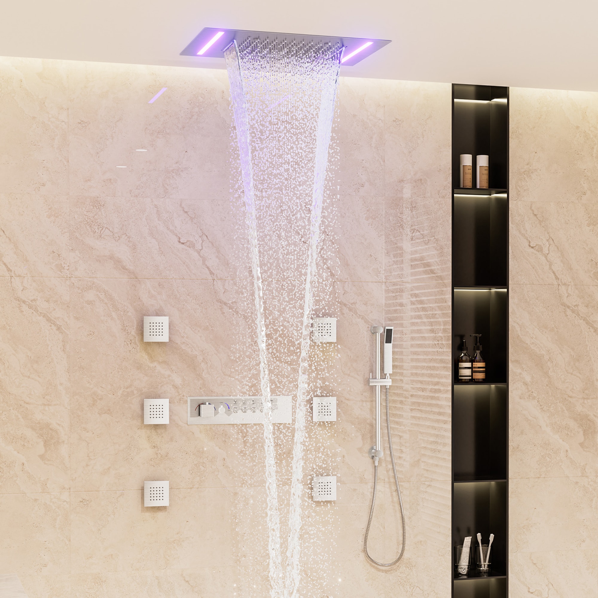 Mondawe WF-6368-20-NB Showerhead-Bar-Panels - View #3
