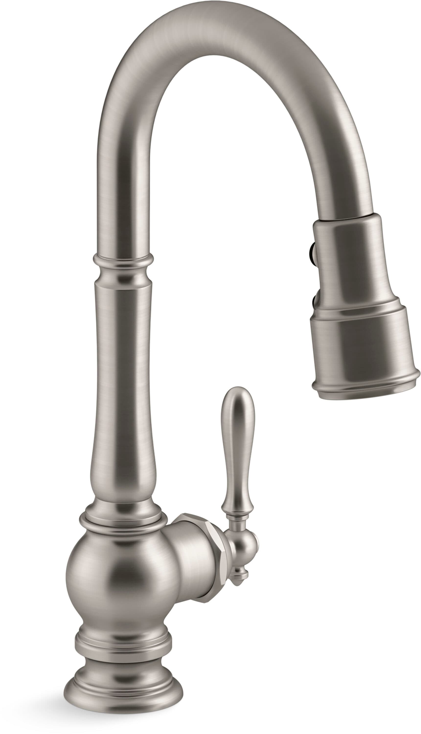 KOHLER 99261-VS Artifacts Vibrant Stainless Single Handle Deck-mount Pull-down Kitchen Faucet with Sprayer