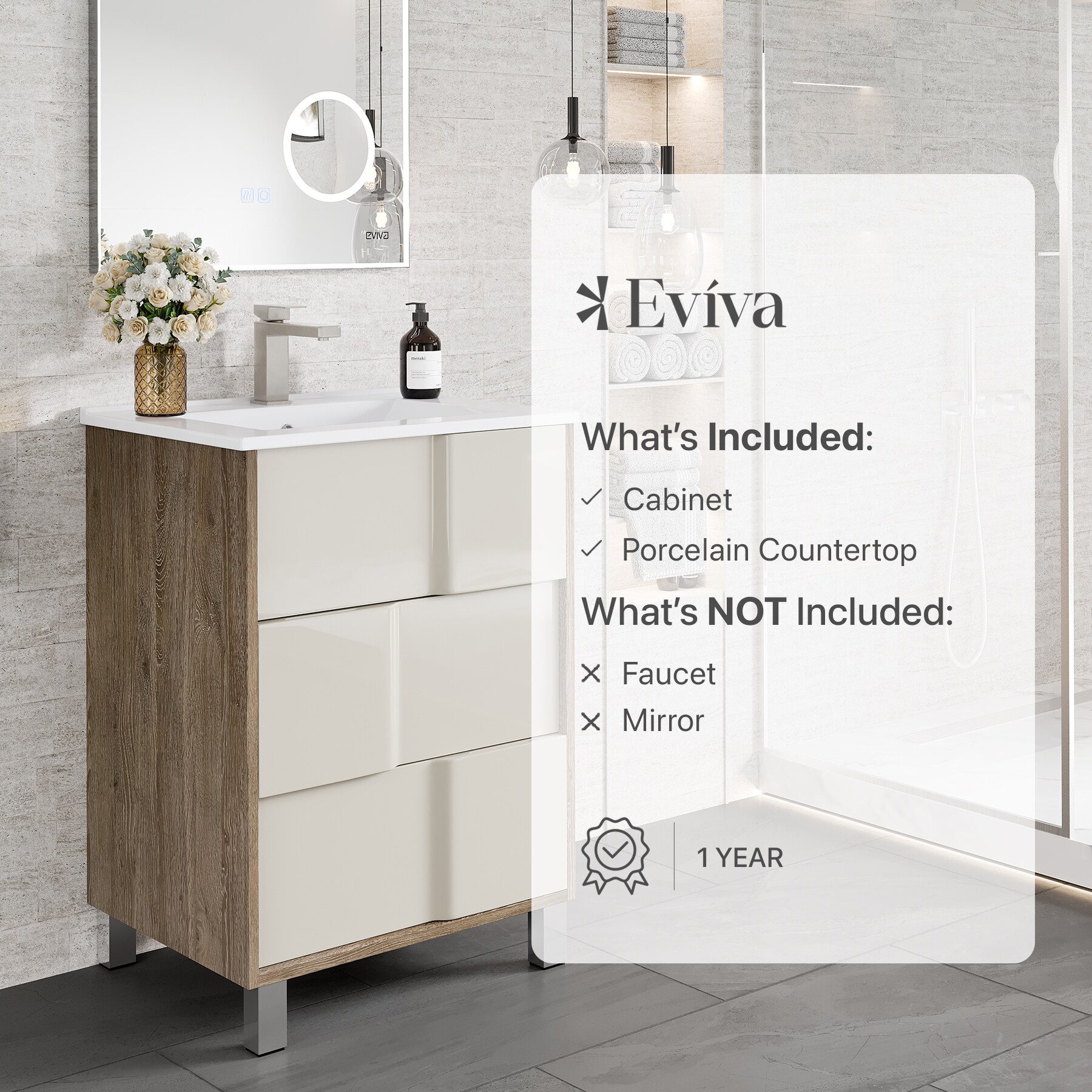 Eviva EVVN566-24WH/BG Bath-Vanity-Combo - View #10