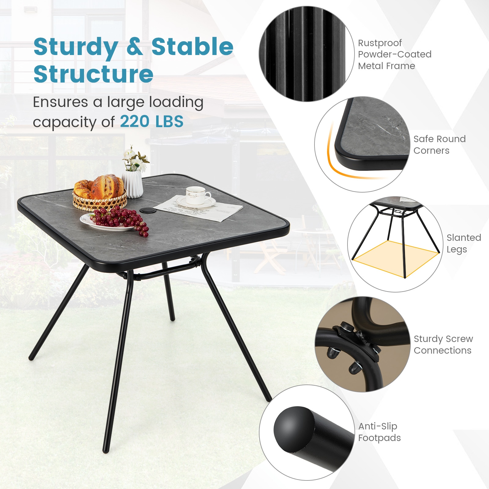 Forclover HBV-1155GR Patio-Tables - View #5