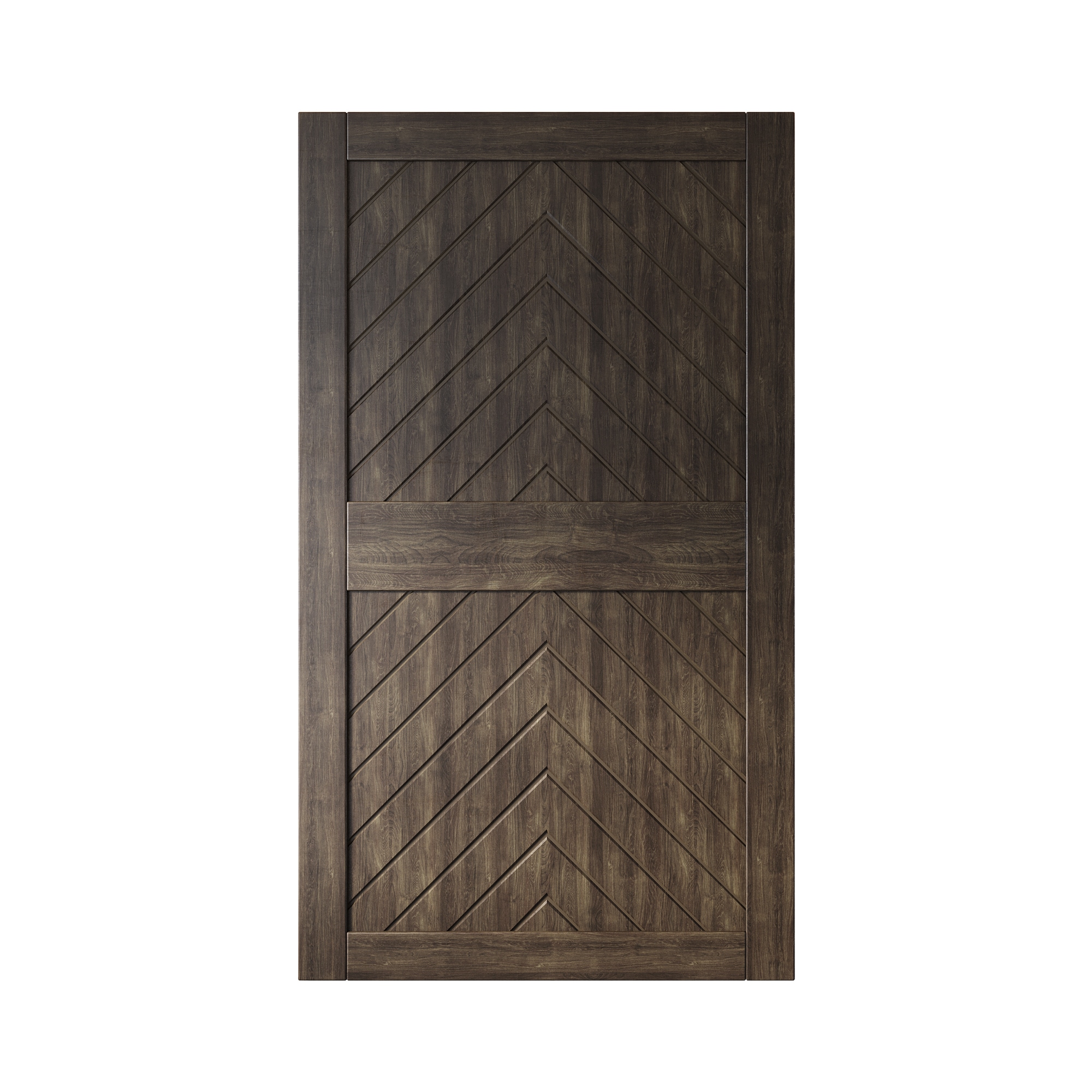 HOMACER JT1-4884-EB 48-in x 84-in Ebony Herringbone Pine Wood Solid core Single Barn Door (Hardware Not Included)