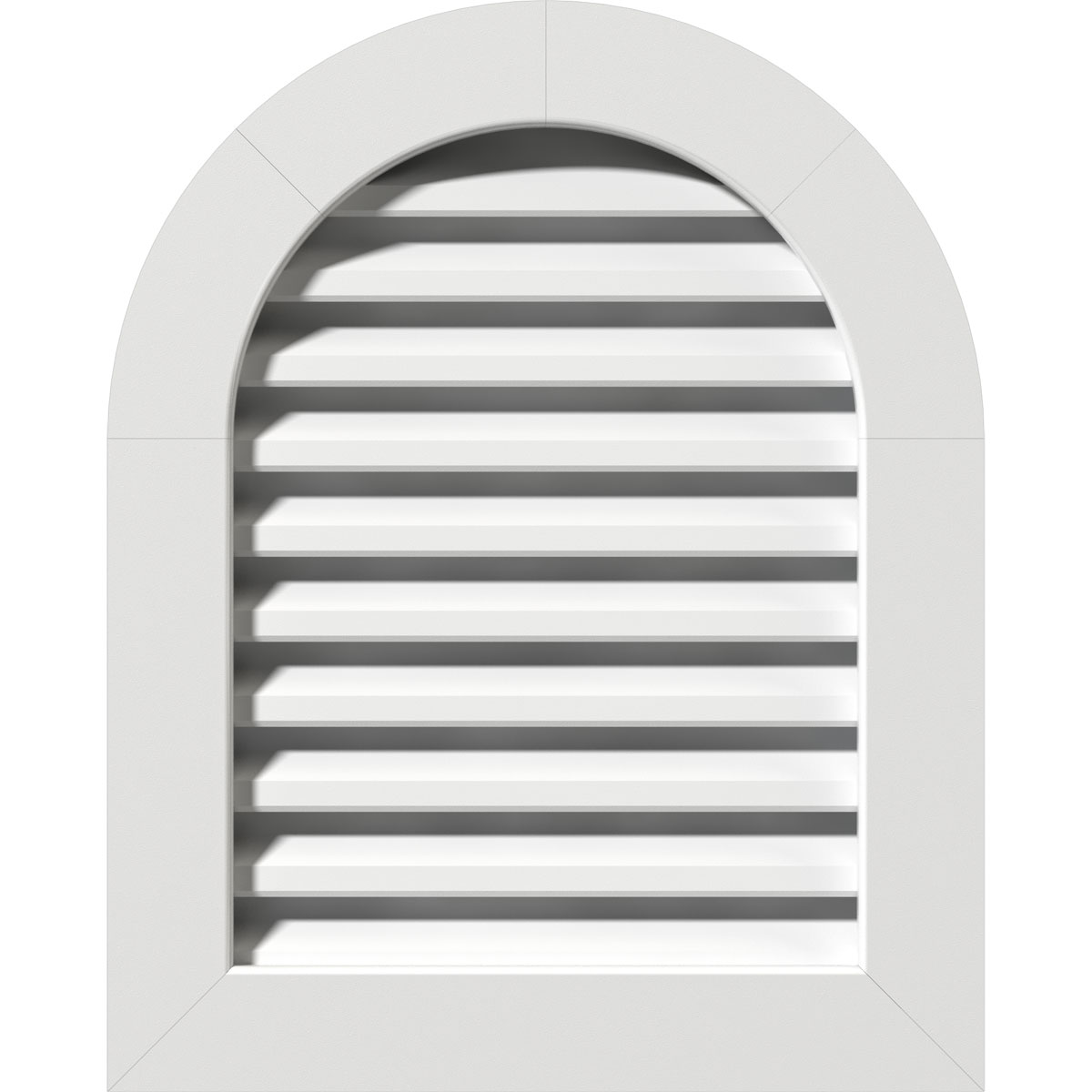 Ekena Millwork GVPRT32X3601FUN 32-in x 36-in Off-white Round top PVC Gable Louver Vent