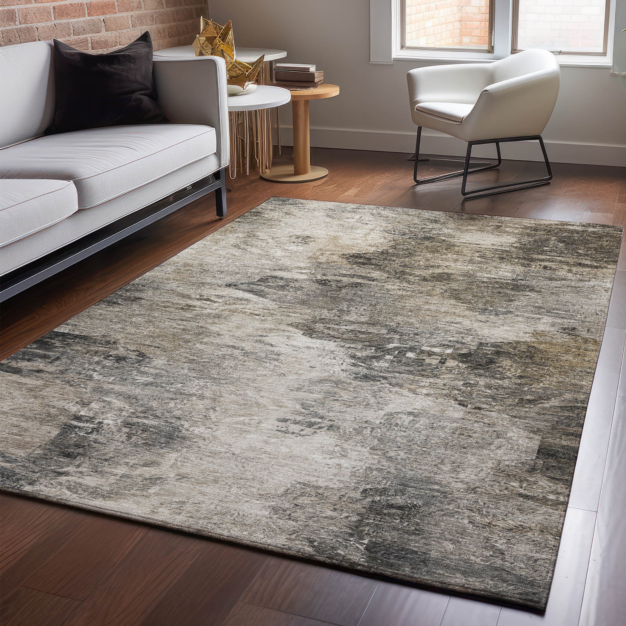 Addison Rugs AMF592TP3X5 Mayfield AMF592TP 3 x 5 (ft) Loomed Polyester Taupe Rectangular Indoor Geometric Machine washable Area rug