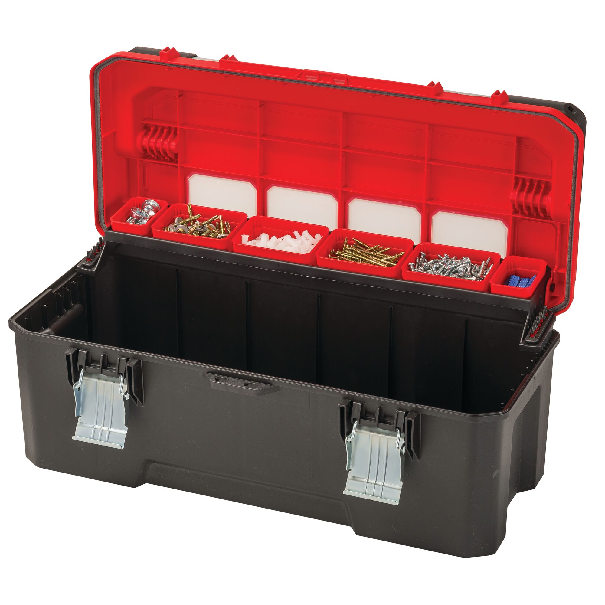 CRAFTSMAN Pro 26-in Red Plastic Lockable Tool Box in the Portable Tool Boxes  department at