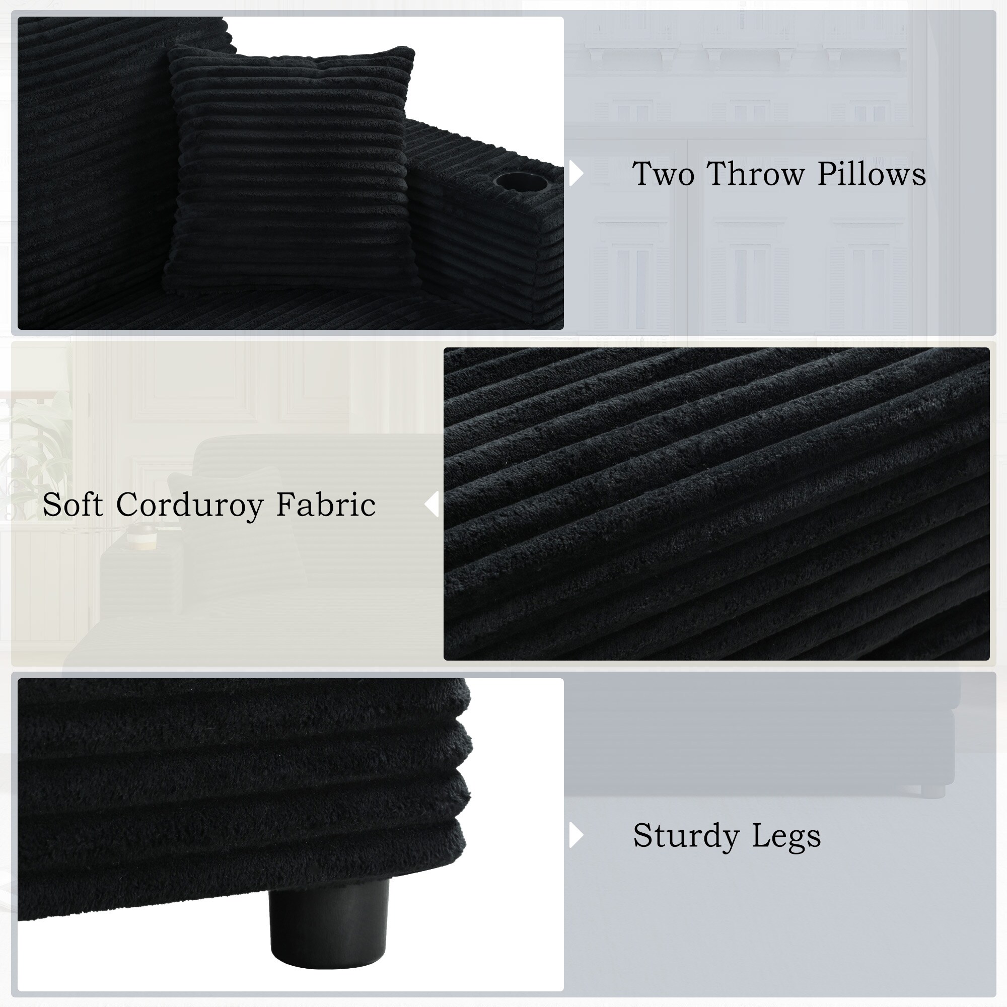 ModernLuxe N719P232602B Sofas-Loveseats - View #4