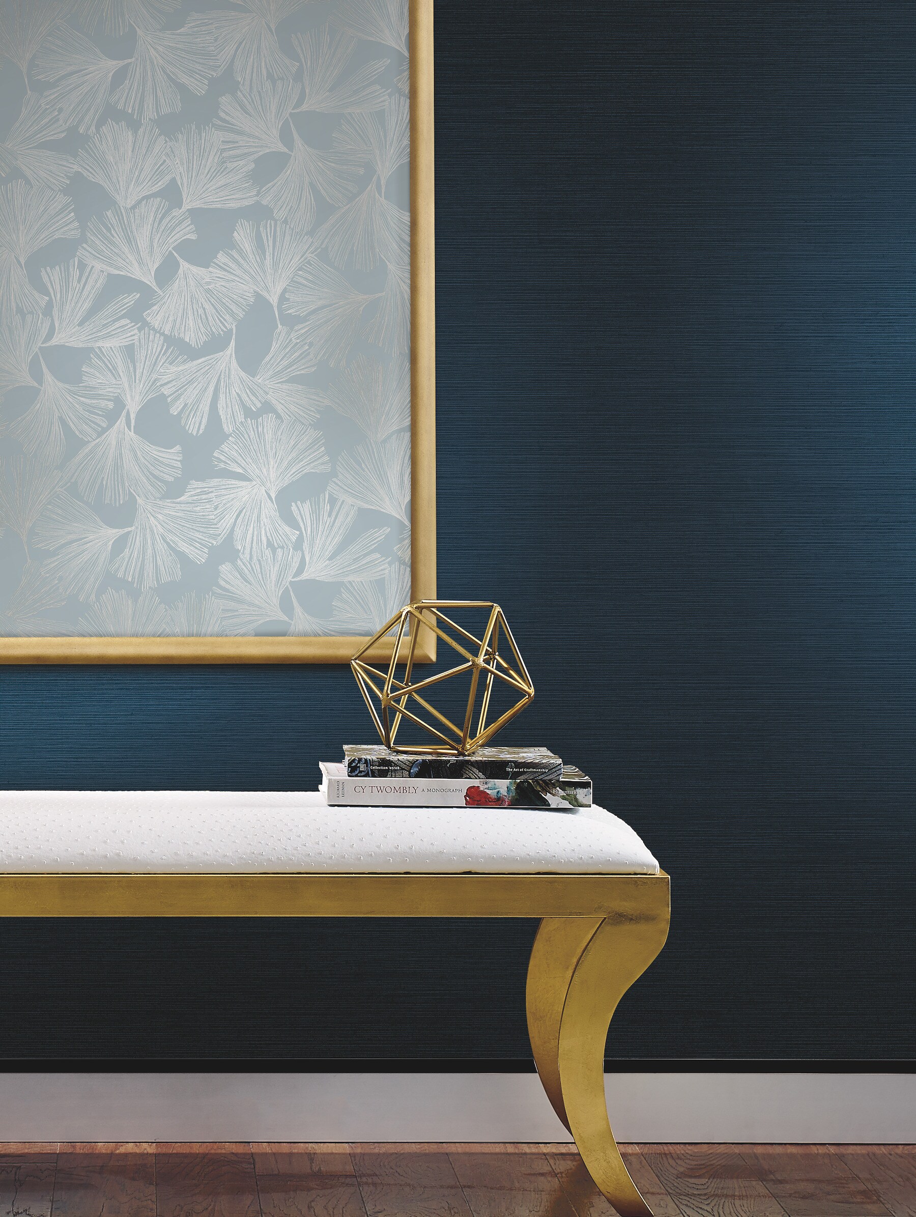 York Wallcoverings DD3743 Dazzling Dimensions Volume II 60.8-Sq. Feet Blue Non-woven Ivy/Vines Unpasted Wallpaper