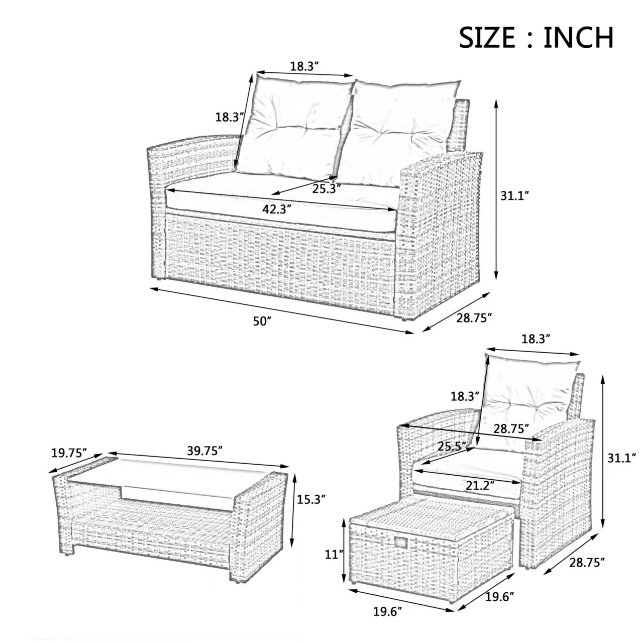 AHIOU HOME ZAAHG-0020SF Patio-Conversation-Sets - View #14