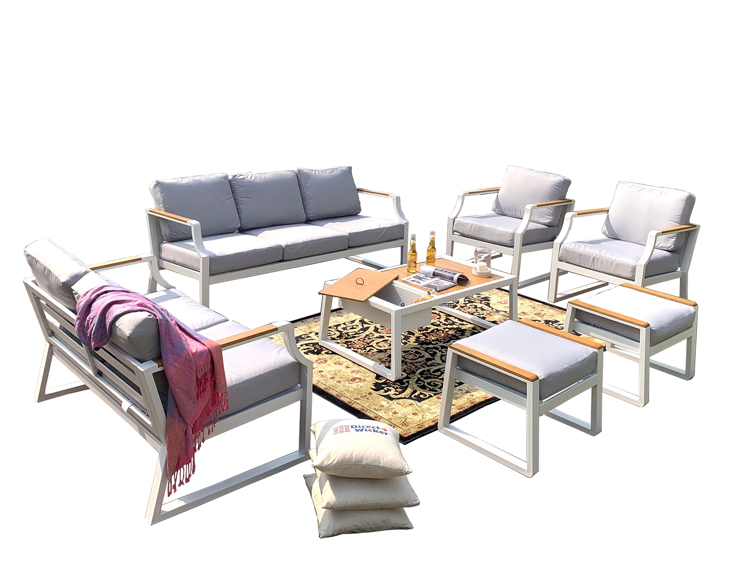 Direct Wicker DWS-2101-WT Patio-Conversation-Sets - View #3