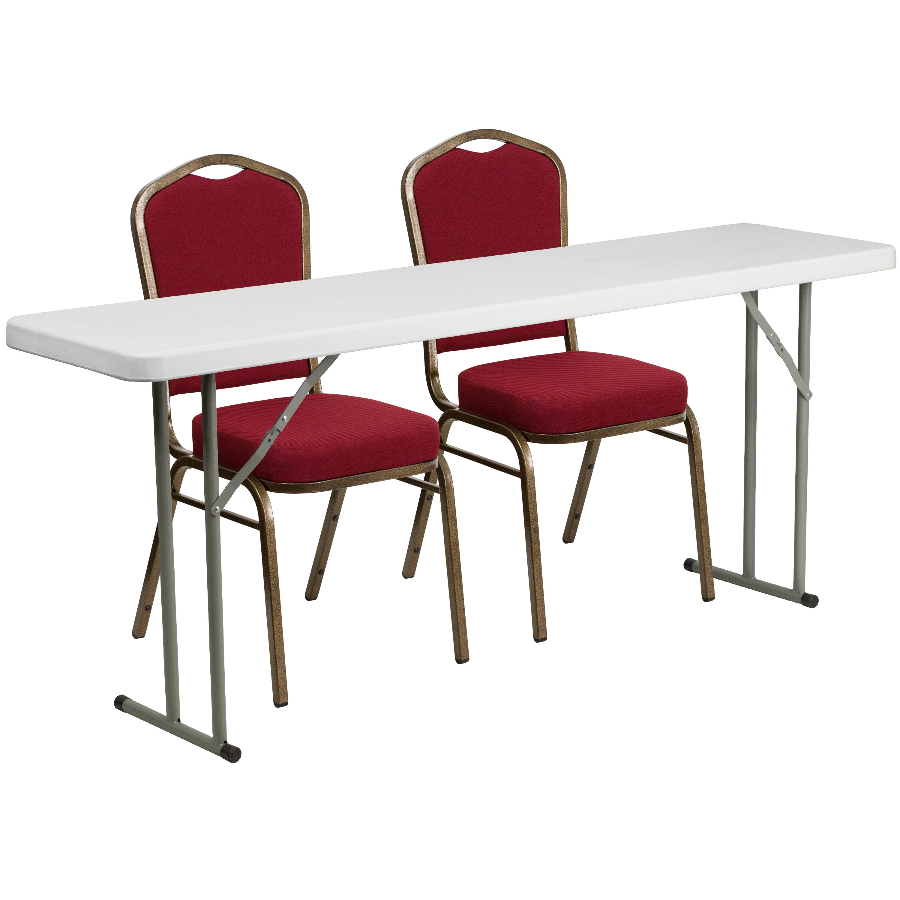 Flash Furniture 18" x 72" Plastic Folding Table White 