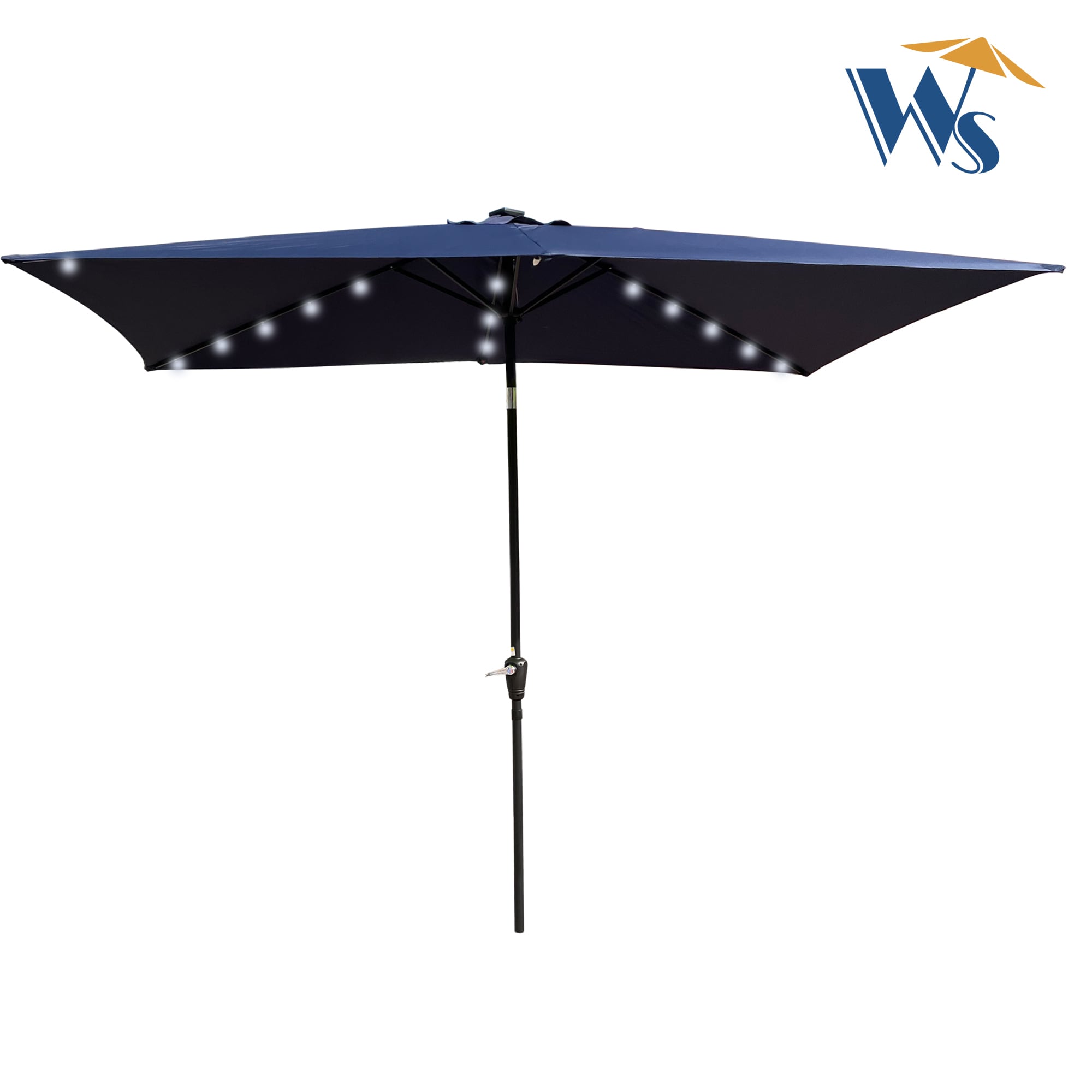 Miki Shinly WS-8632-03QI 10-ft Aluminum Blue Garden Patio Umbrella