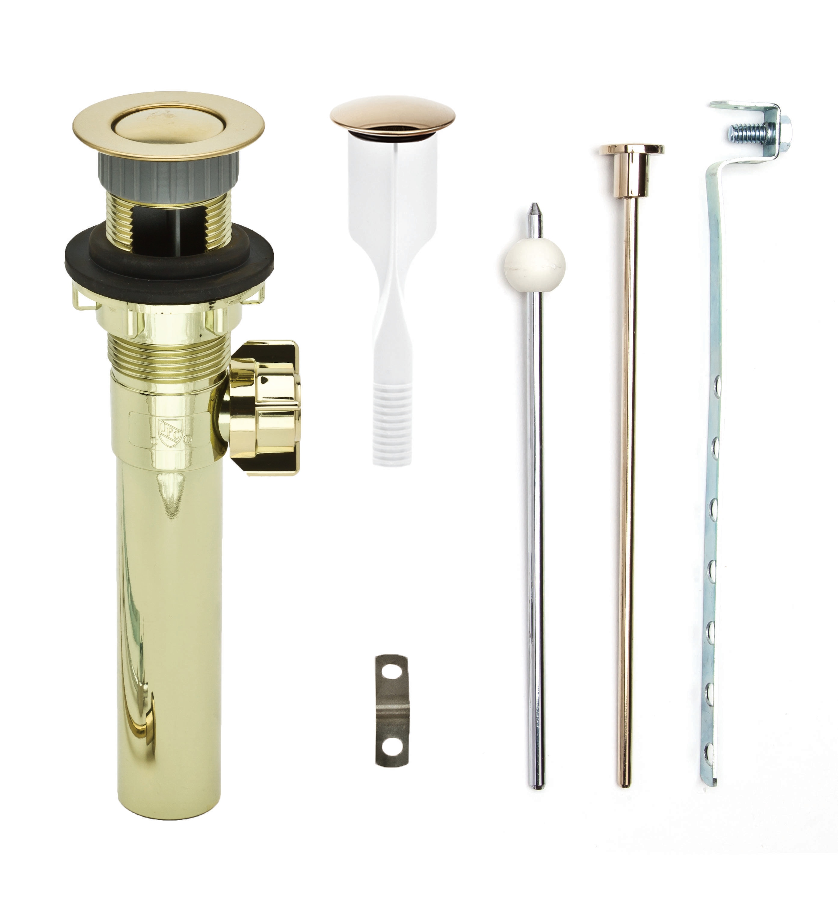 PF WaterWorks PF0324-PB-PB ClogFREE Polished Brass Bathroom Sink Pop Up Drain