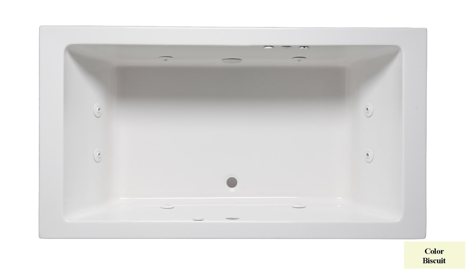 Laurel Mountain 3672FW528 Farrell ll 36-in x 72-in Biscuit Acrylic Drop-In Whirlpool Tub (Front Center Drain)