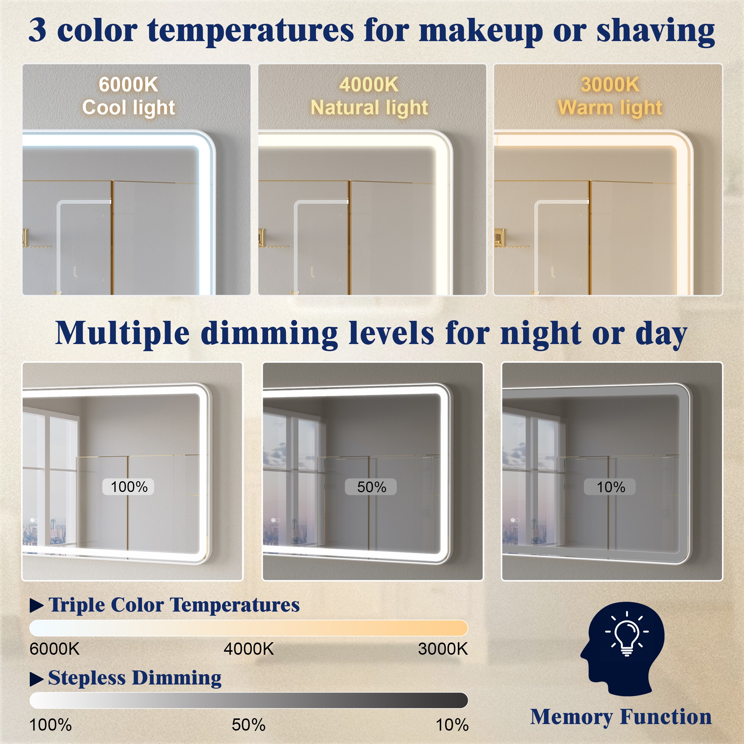 CALVON RC9-6028WT Framed-Bath-Mirrors - View #8