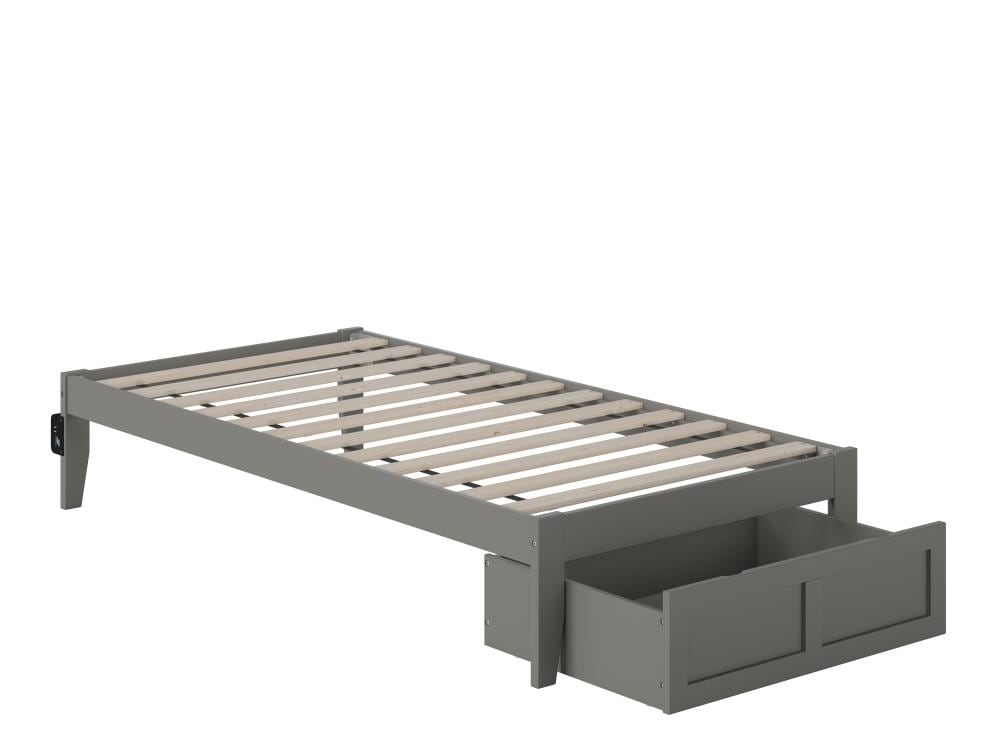 AFI Furnishings Colorado Grey Twin Wood Platform Bed With Storage In ...