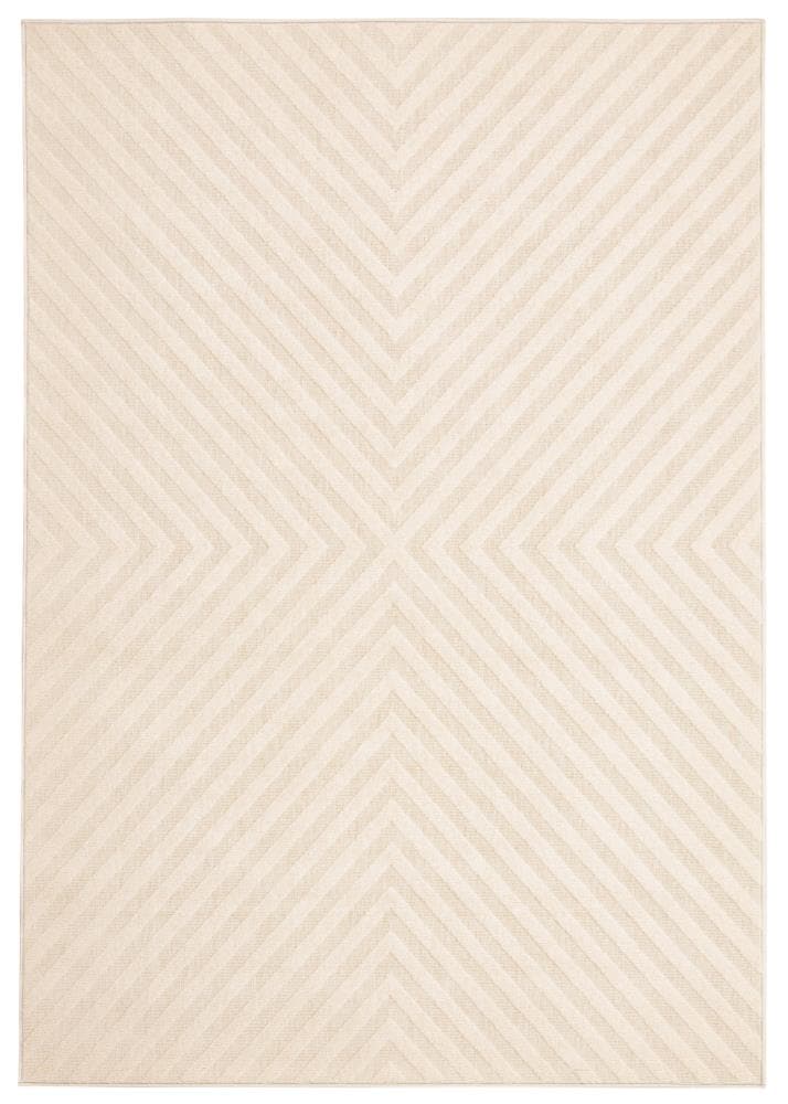 ECARPETGALLERY 351429 Milan 5 x 7 (ft) Polypropylene Ivory Rectangular Indoor/Outdoor Abstract Area rug