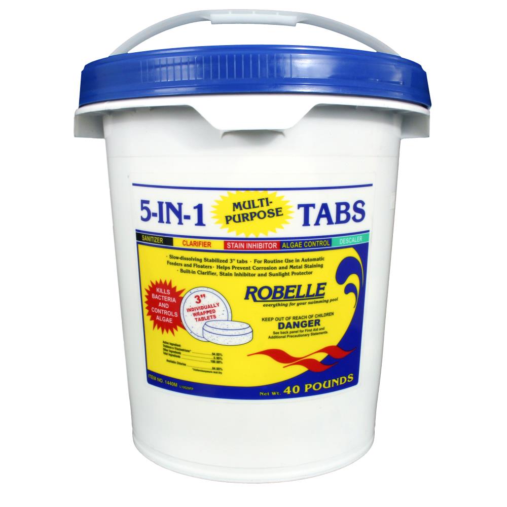 Robelle 5-In-1 40-lb Bucket 3-in Pool Chlorine Tabs in the Pool ...