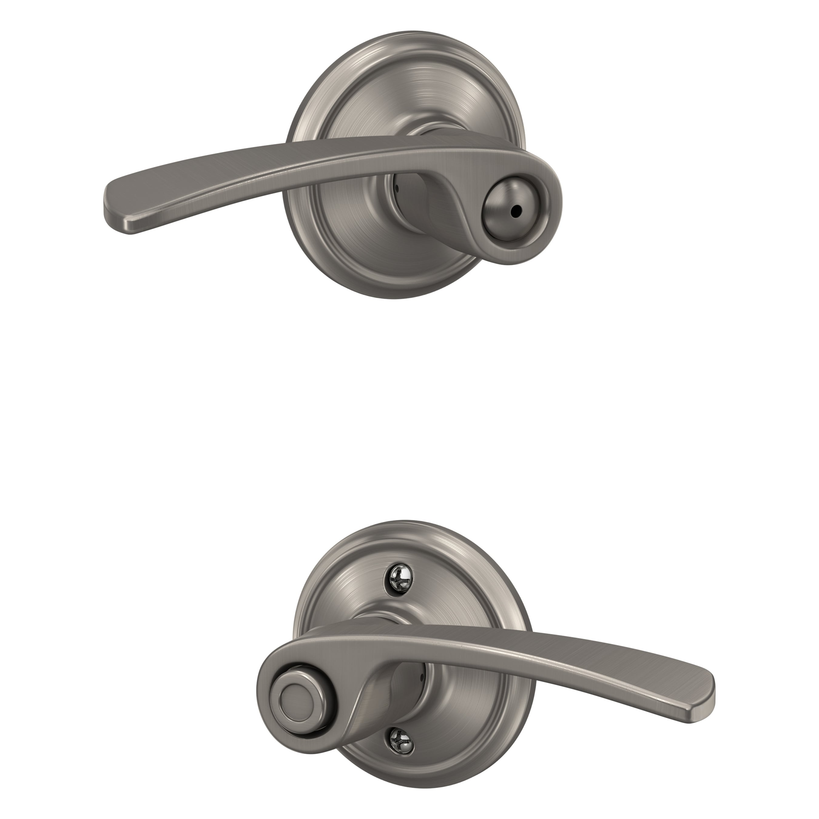 Schlage F40 MER 619 Merano Satin Nickel Interior Bed/Bath Privacy Door Handle