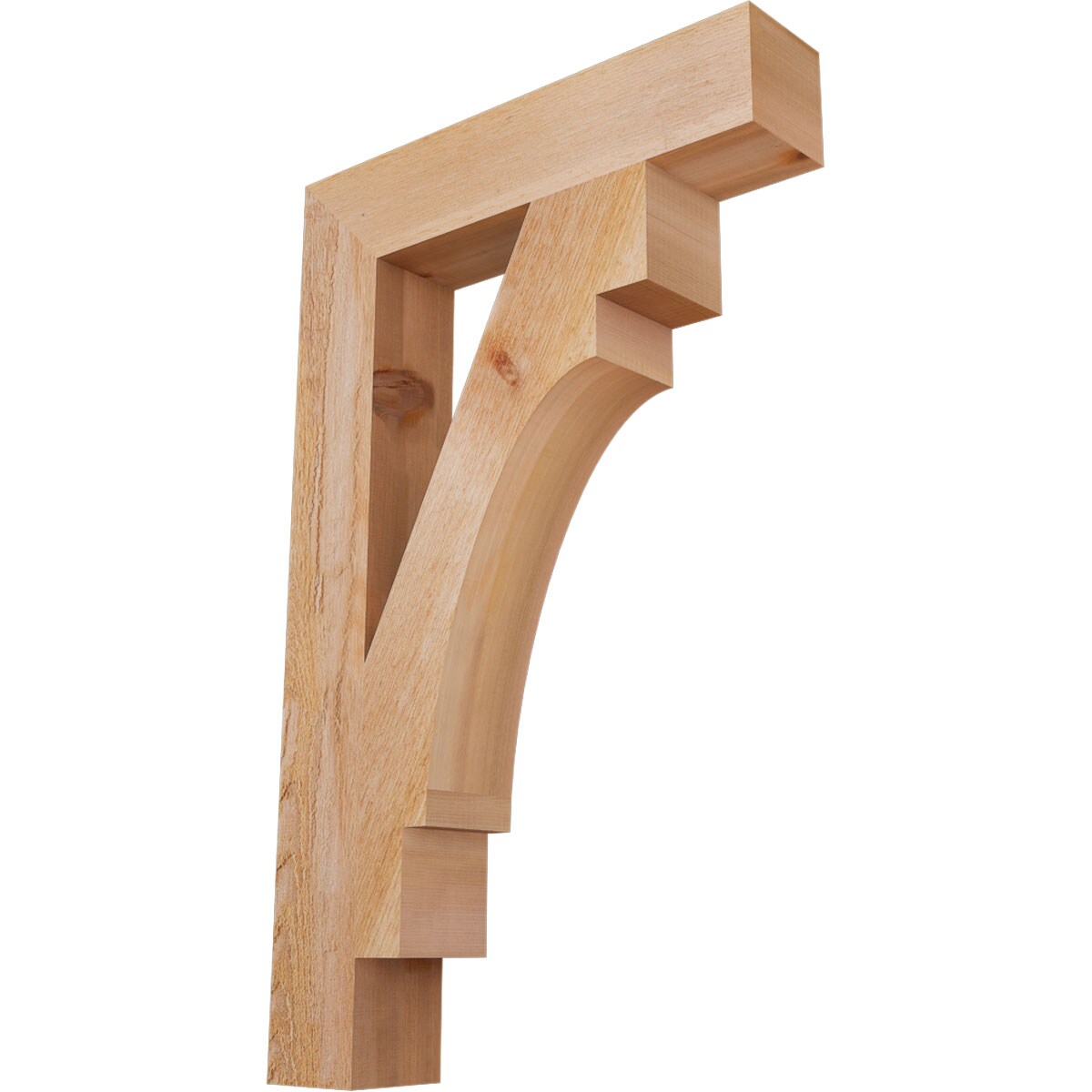 Ekena Millwork BKT04X20X32MRC05RWR Merced block rough sawn 4-in x 20-in x 32-in Western red cedar Brown Wood Standard bracket