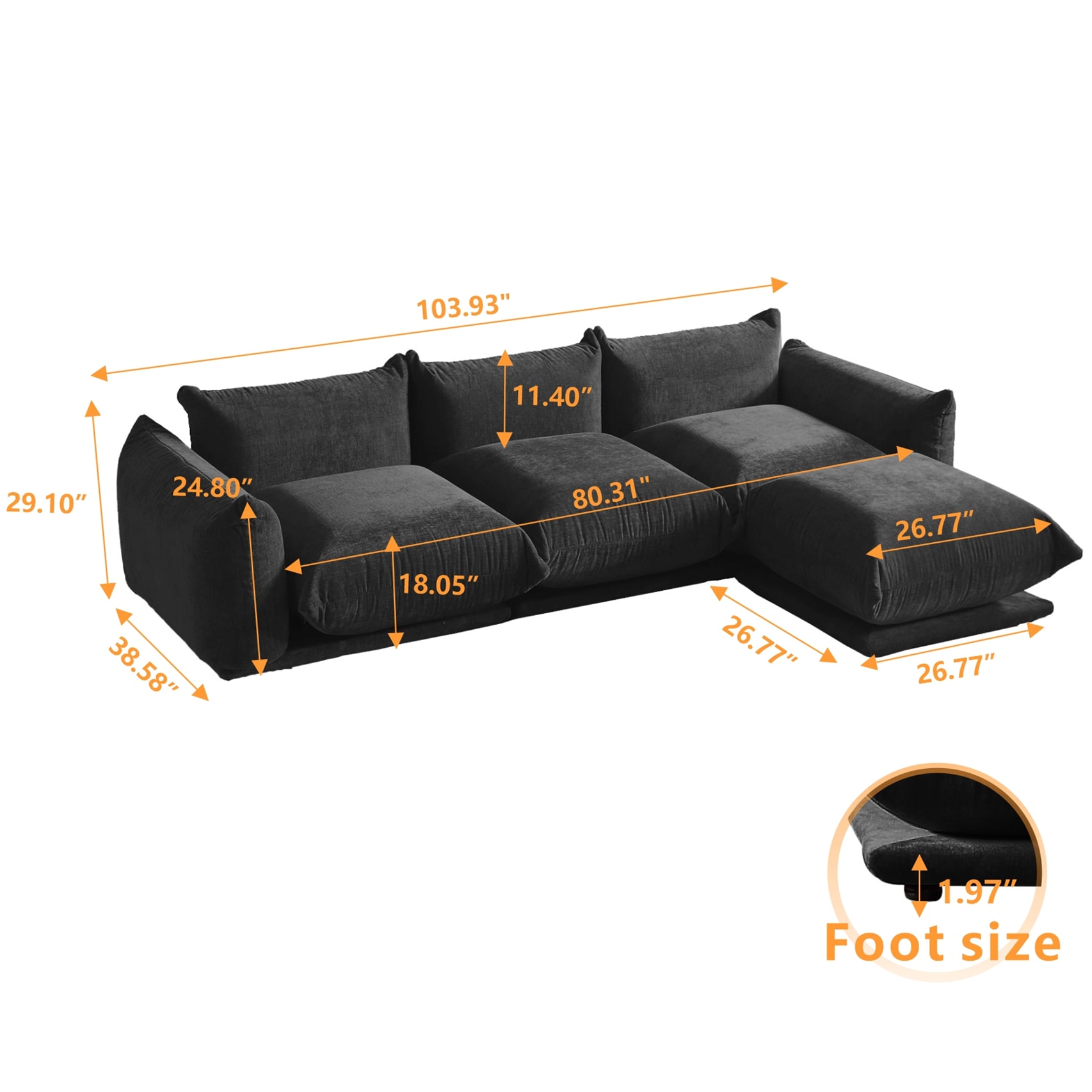 BuotiqHom DH-A-119BK-S3+2 Sofas-Loveseats - View #3
