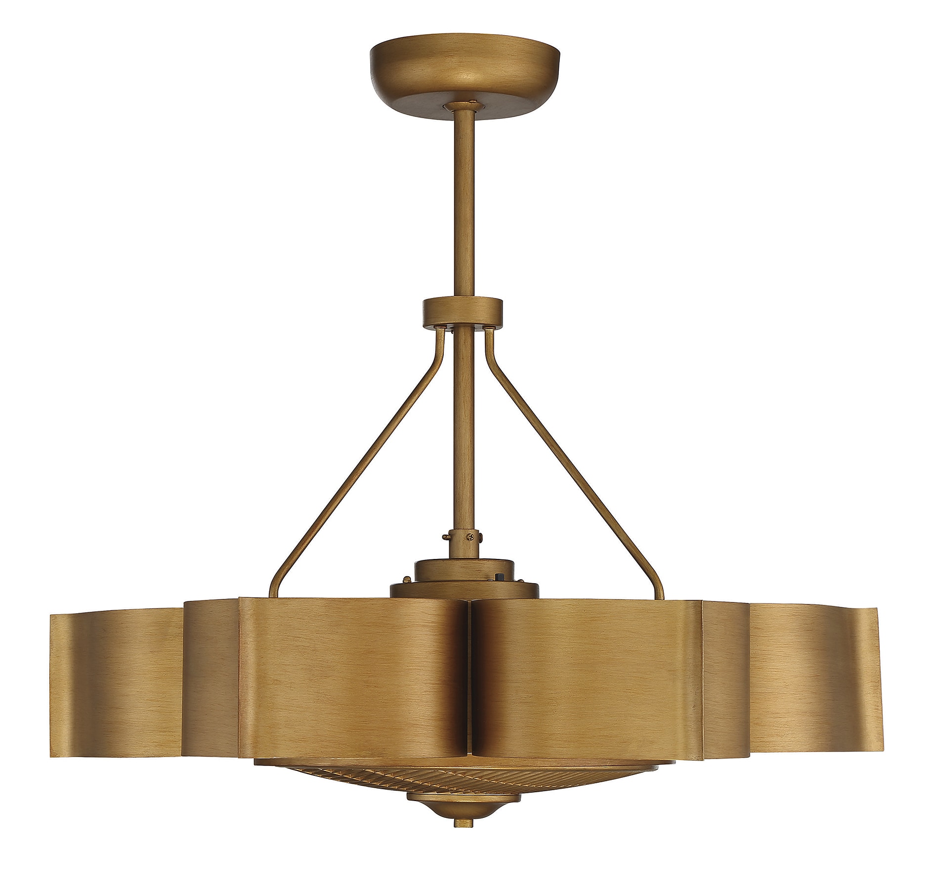 Stockholm Gold Patina 6-Light Chandelier with Concealed Fan