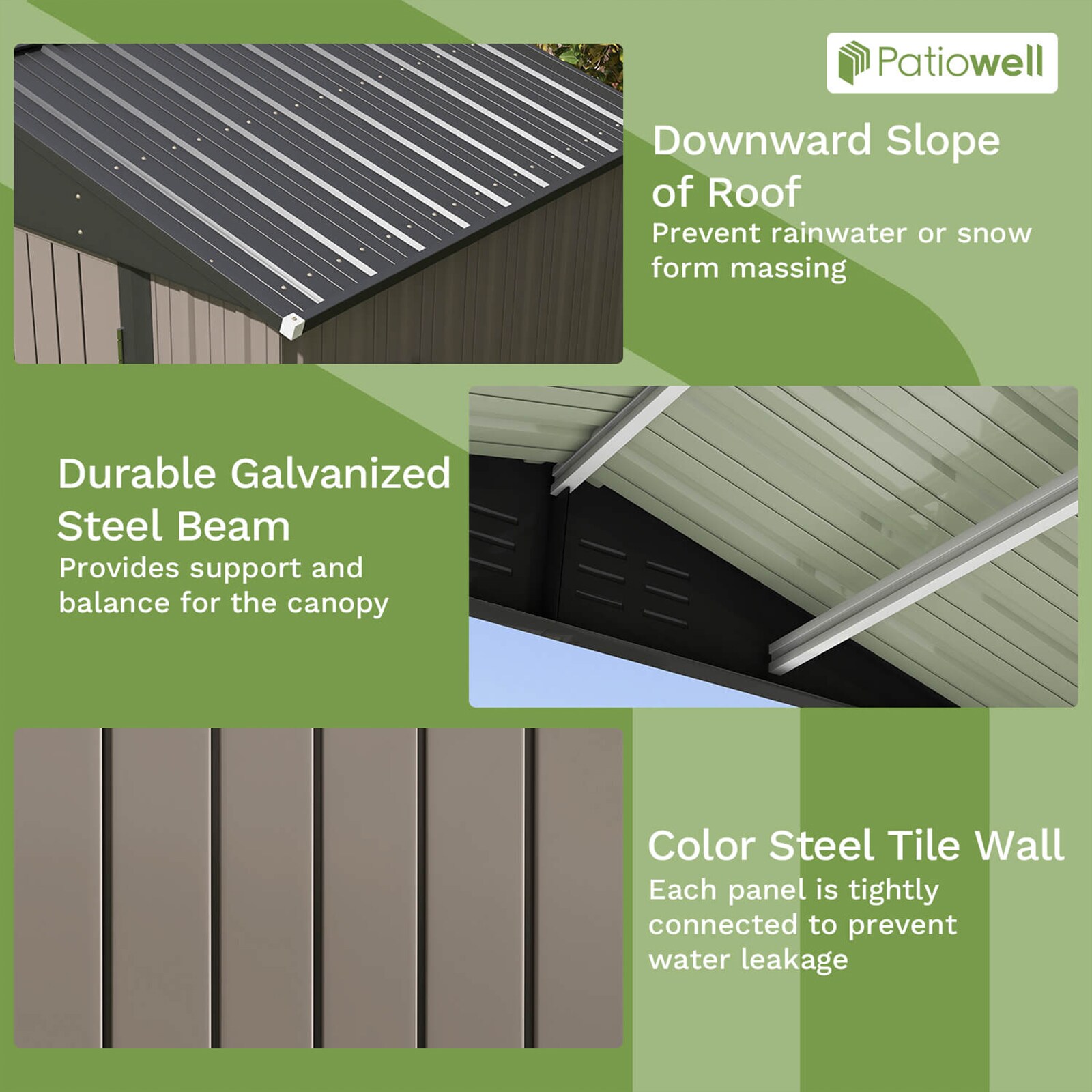 Patiowell WES-PS1268S0BN Metal-Storage-Buildings-Sheds - View #3