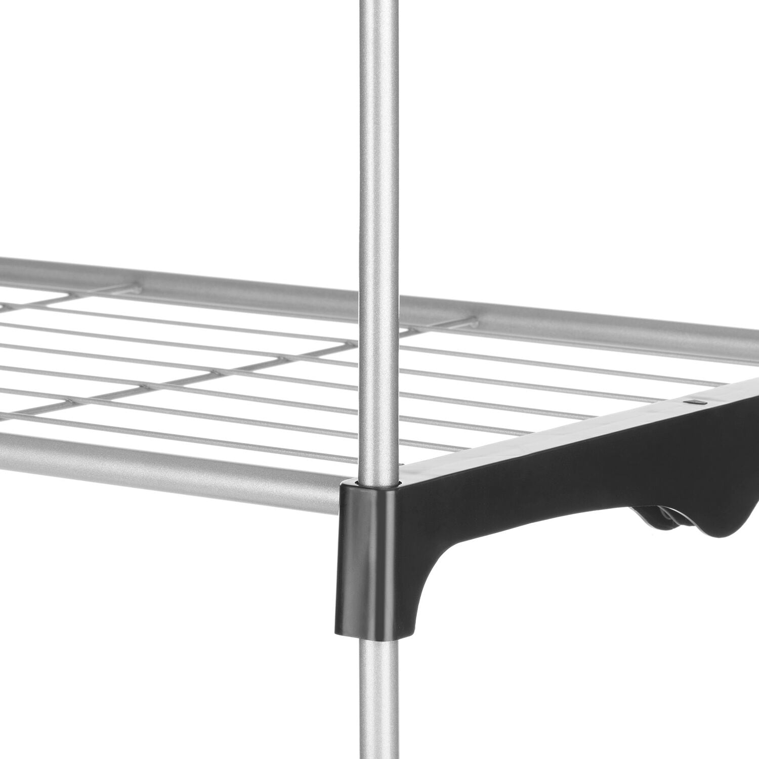 Whitmor 4-Tier Black and Silver Metal Shelf Tower