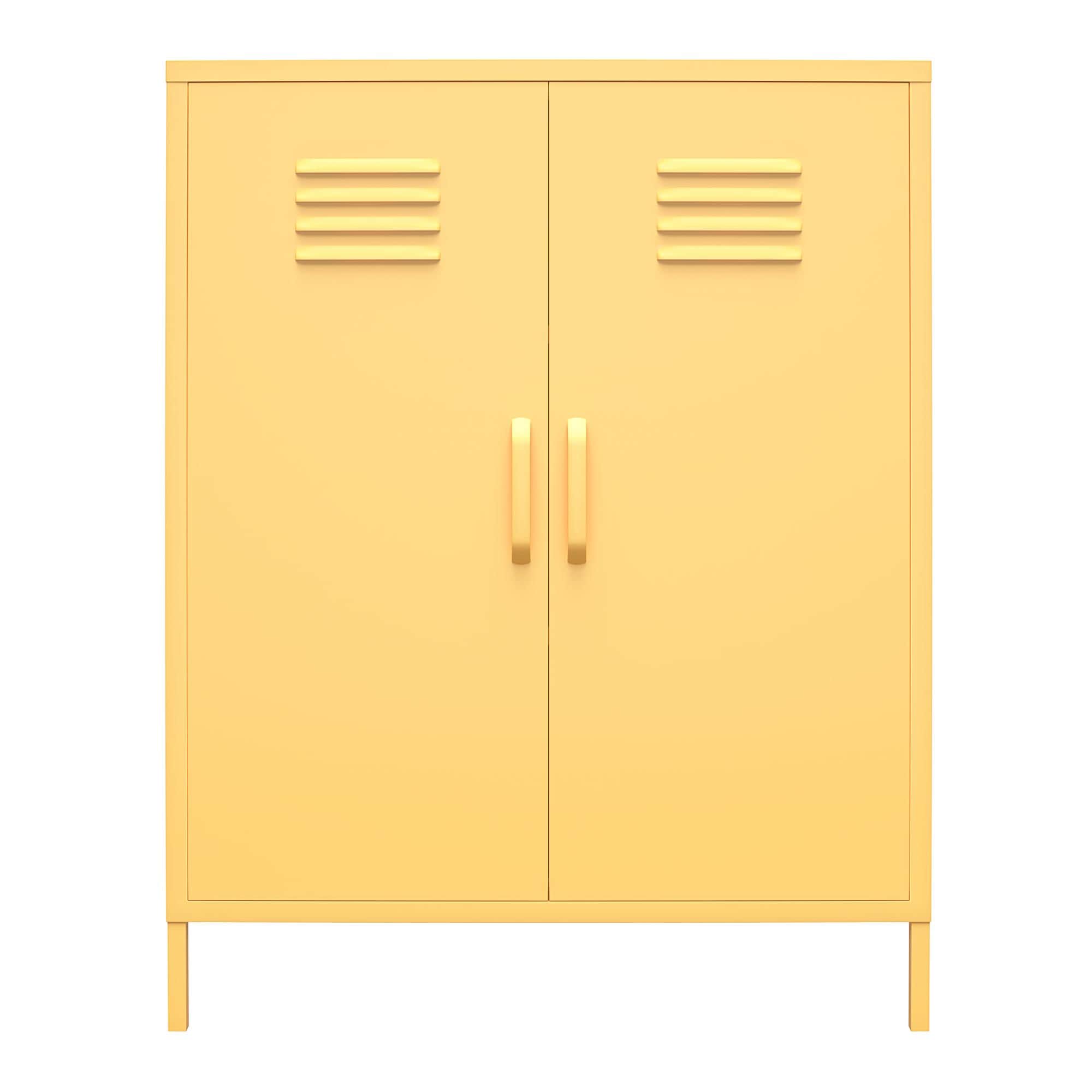 Yellow Metal 2-Door Adjustable Shelf Locker Cabinet