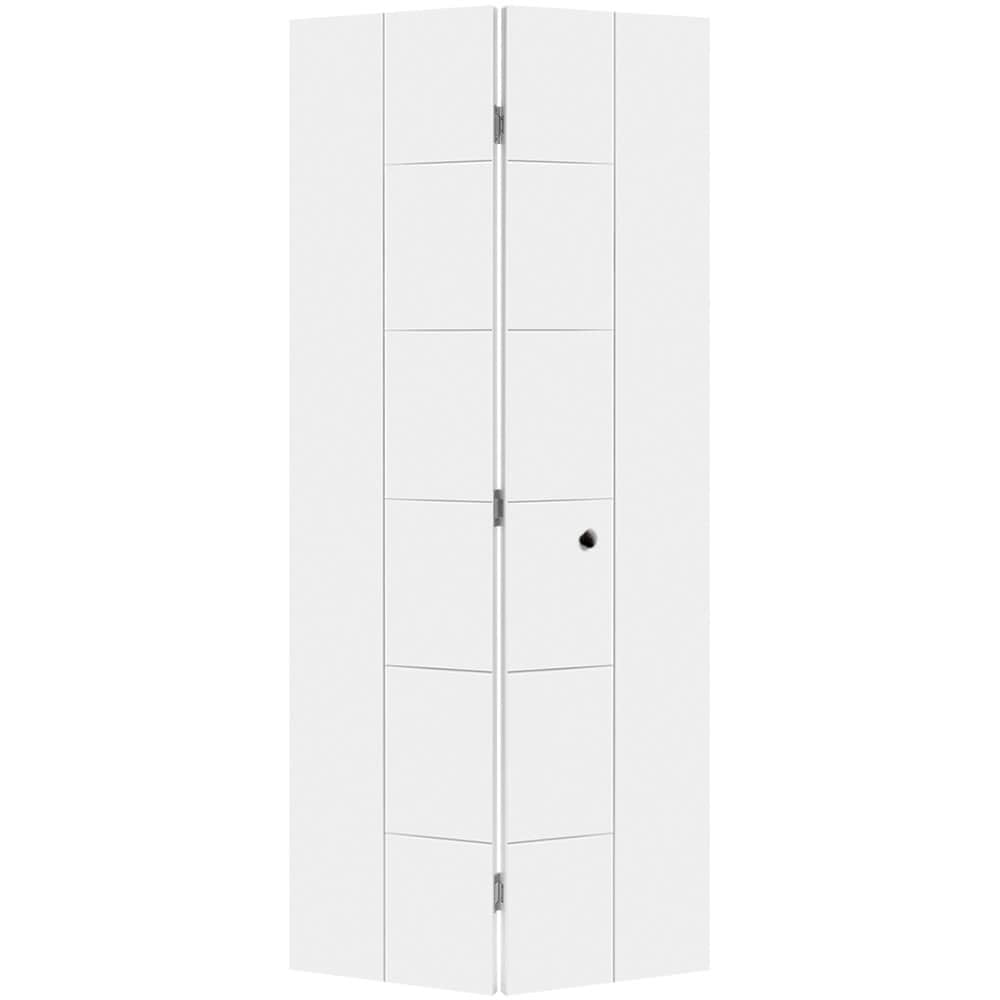 Masonite 1446684 Berkley 36-in x 80-in Primed Flush Smooth Hollow core Primed Molded composite Closet Bifold Door ( Hardware Included )