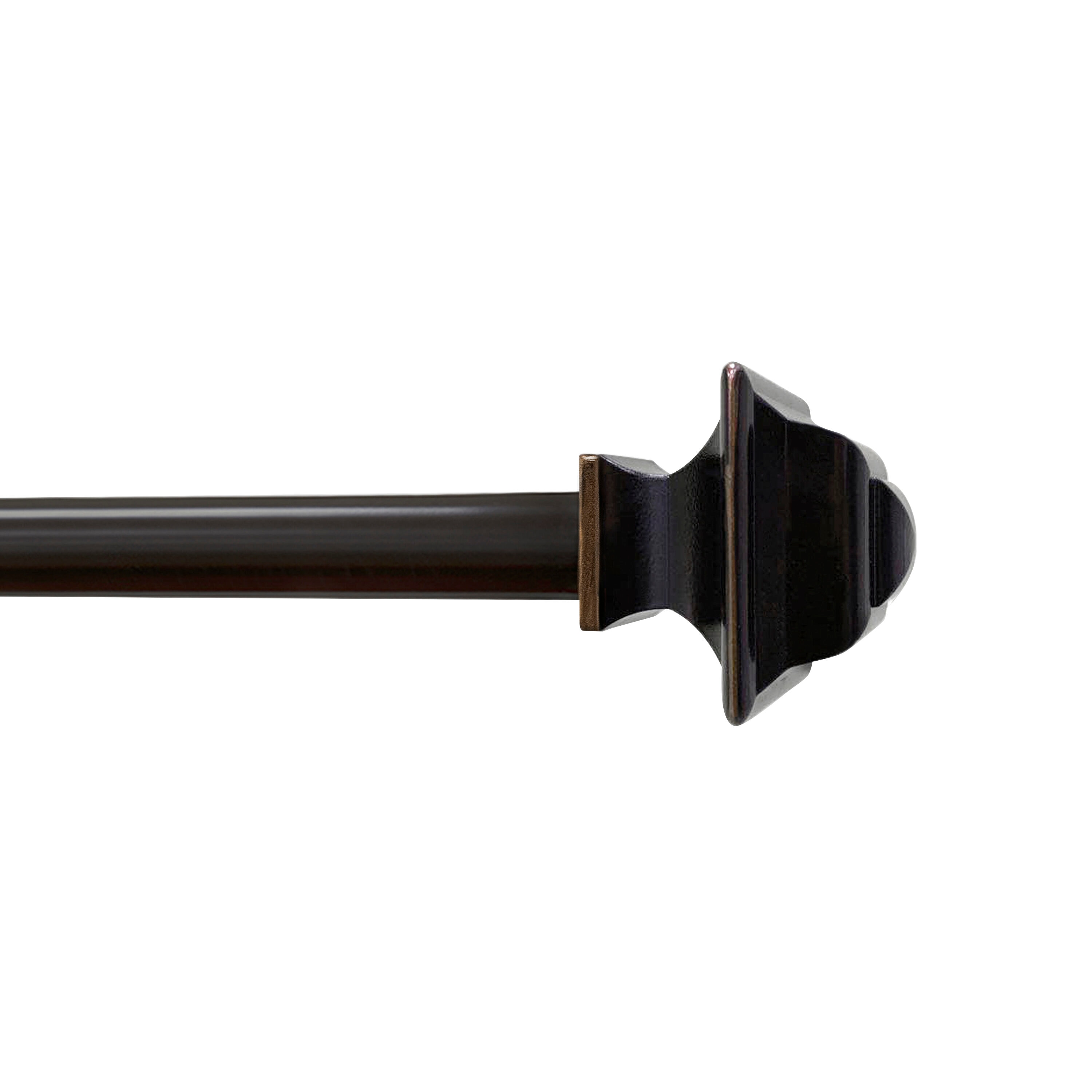Lumi Home Furnishings SQ10-582848PB 28-in to 48-in Oil Rubbed Bronze Steel Curtain rod set with Finials