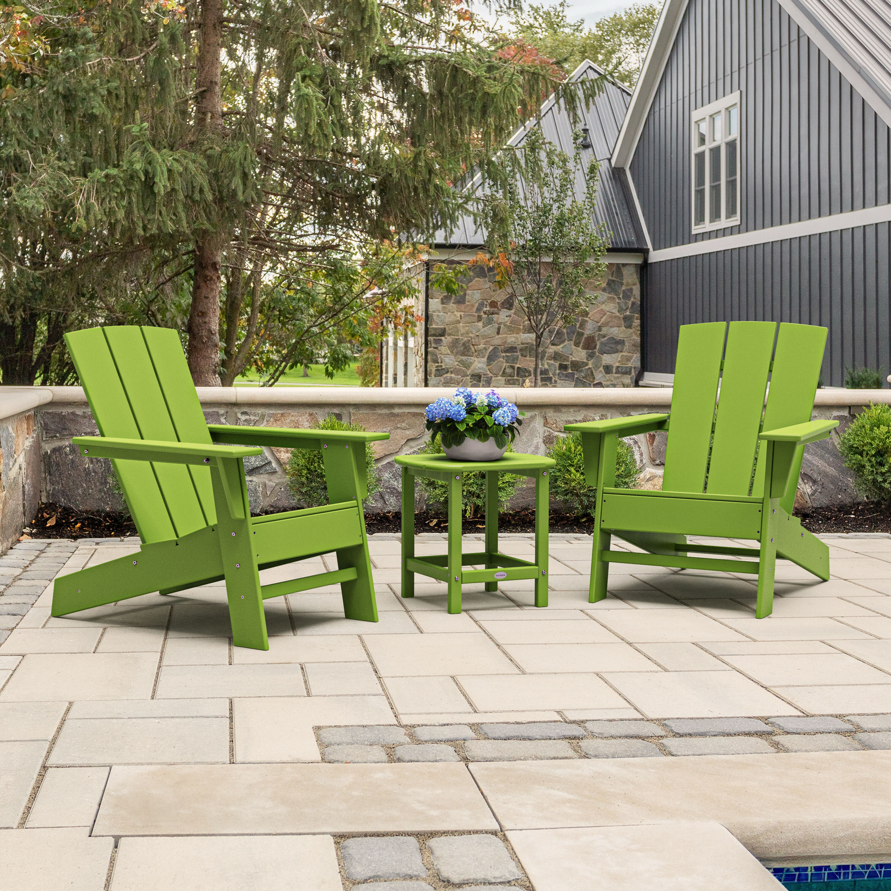 allen + roth by POLYWOOD PWS1540-1-LI Oakport 3 -Piece Patio Conversation Set