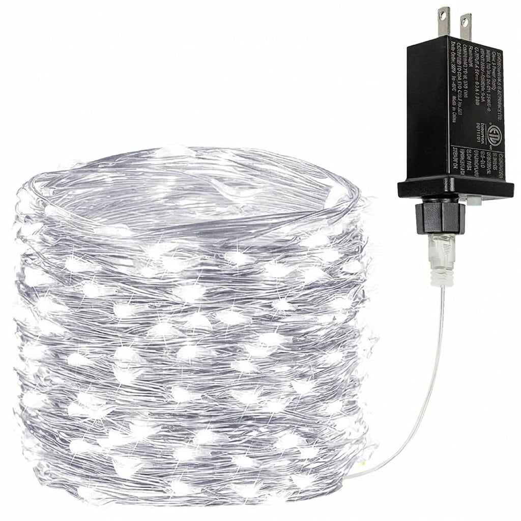 Vrbgify  66 Foot 200 LED Christmas Fairy Lights Plug In Red and White Waterproof String Lights with Timer 8 Modes Memory Function for Indoor