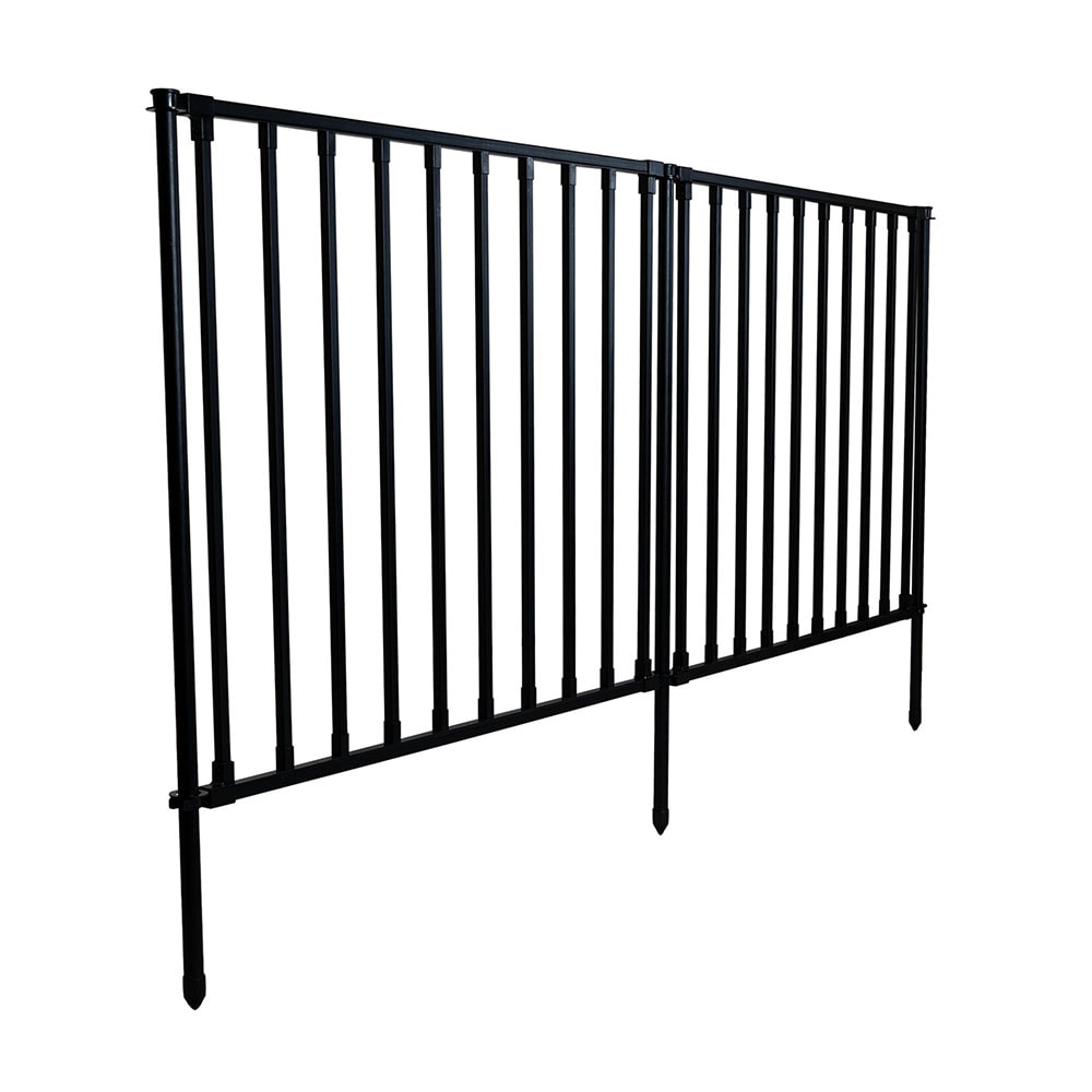 Zippity Outdoor Products 3 ft H x 3 1 2 ft W Black Vinyl coated Steel Flat top No Dig Garden Fence Panel in the Metal Fencing department at Lowes