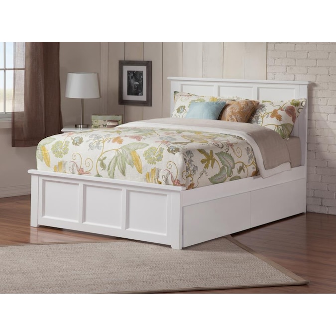 Atlantic Furniture Madison White Queen, White Queen Bed Frame With Storage Drawers