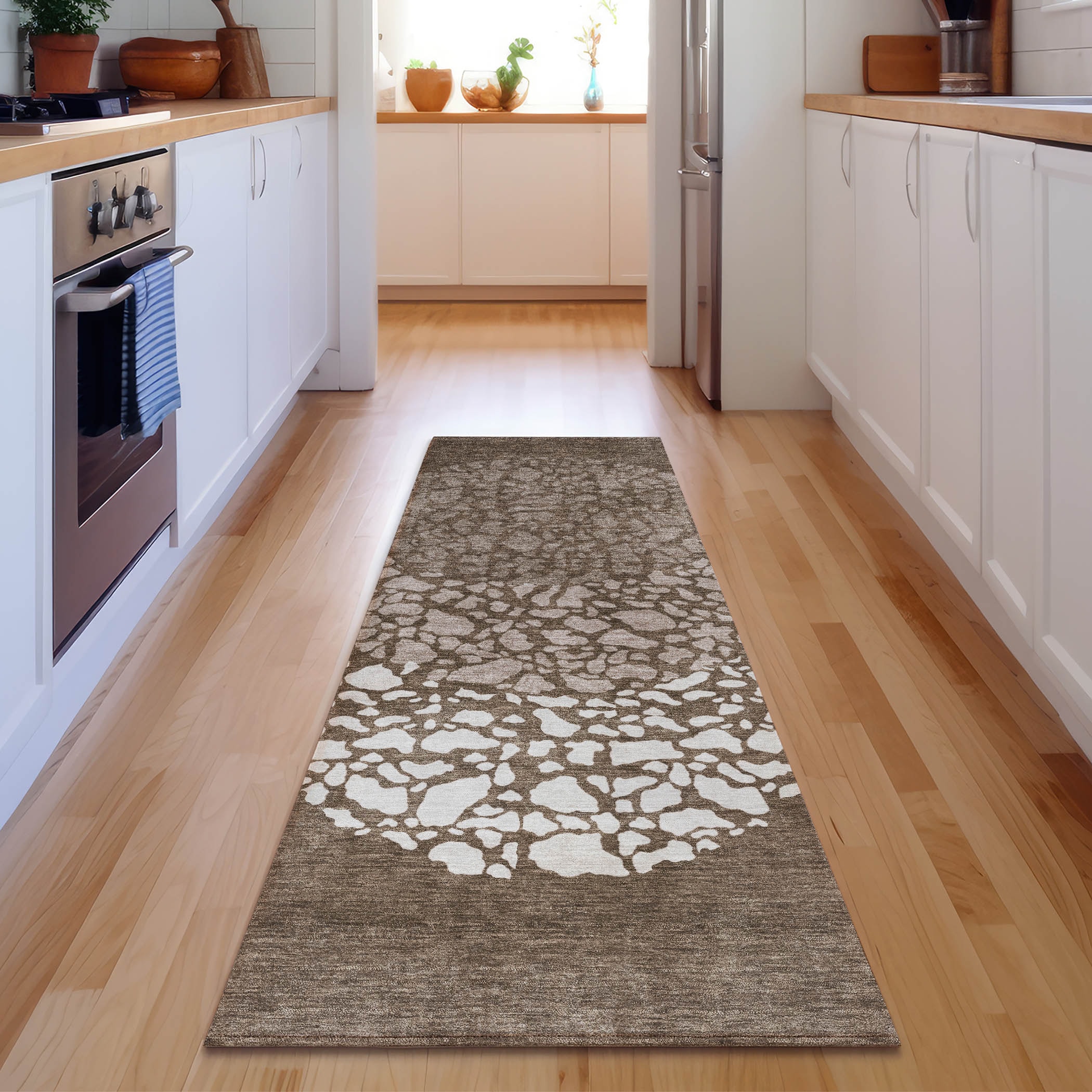 Addison Rugs AMF643CH2X8 Mayfield AMF643CH 2 x 7 (ft) Polyester Brown Rectangular Indoor Abstract Machine washable Runner rug