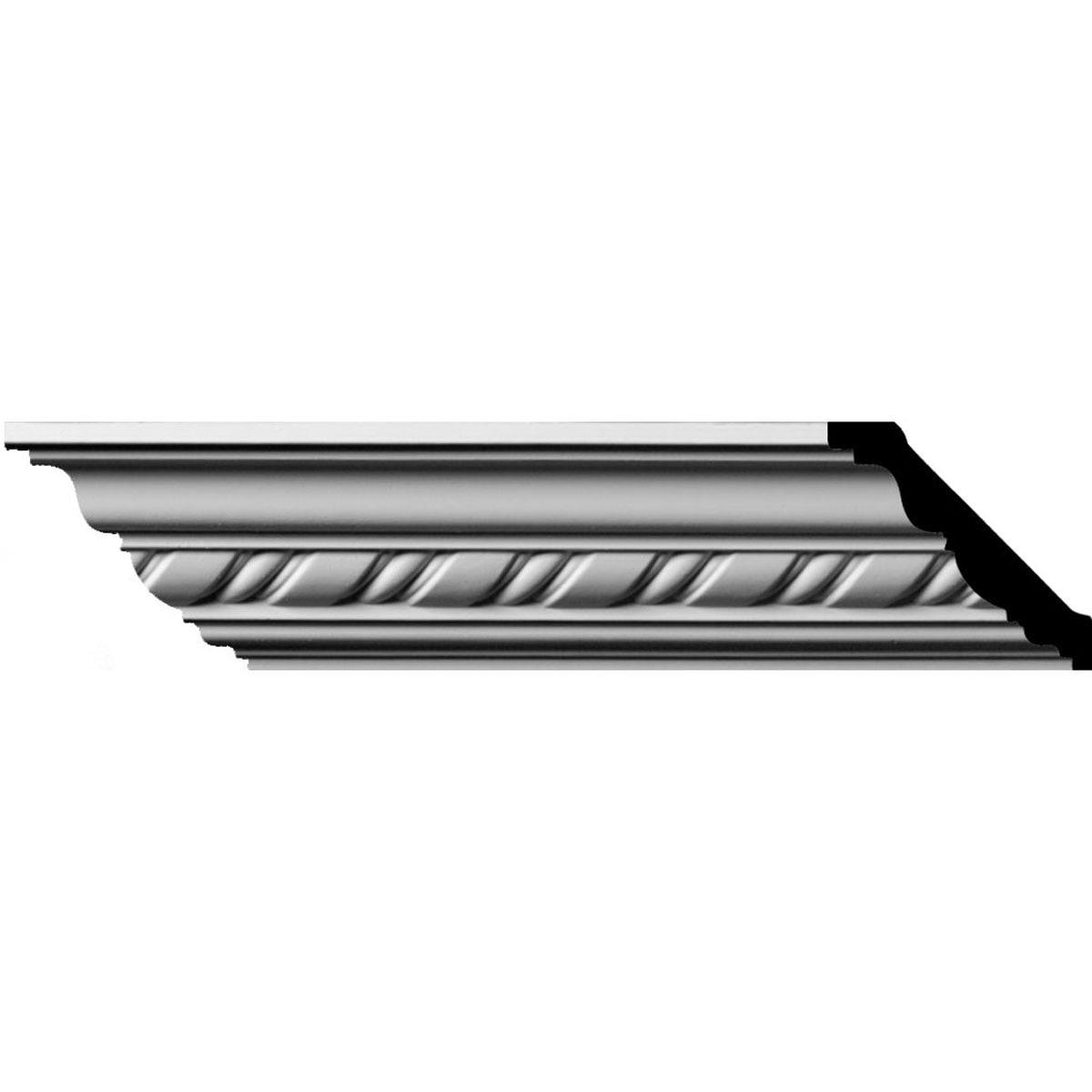 Ekena Millwork MLD03X03X04CL-CASE-8 Classic Twist 2-7/8-in x 7-ft 10-1/2-in Primed Urethane MLD03X03X04CL-CASE-8 Crown Moulding 8 -Pack