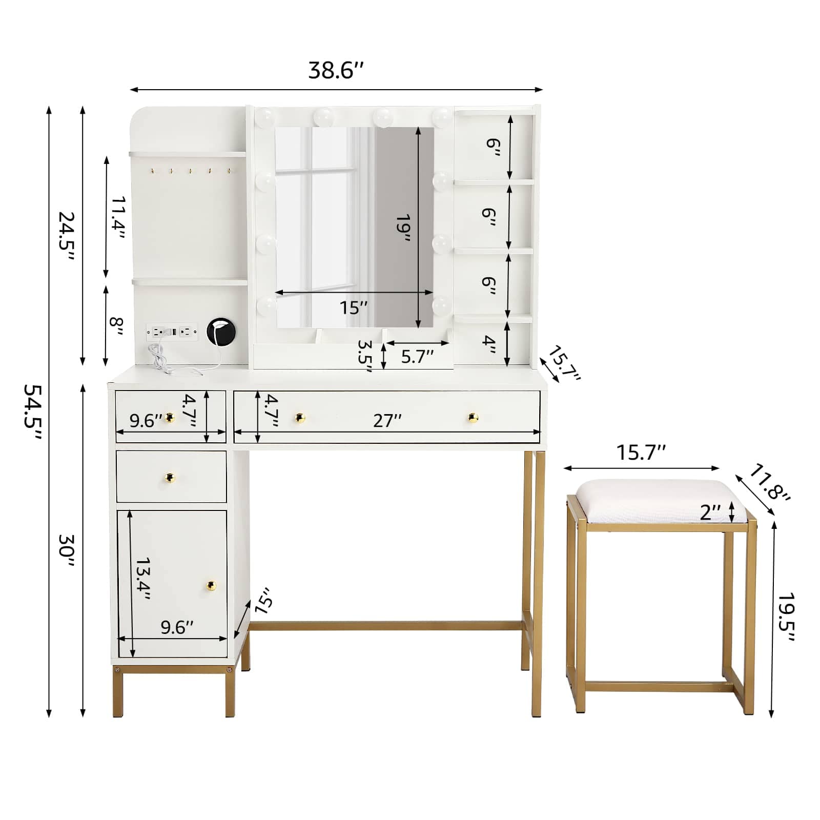 Qeetex JXNAG-PHO-146SH09I Bedroom-Vanities - View #3